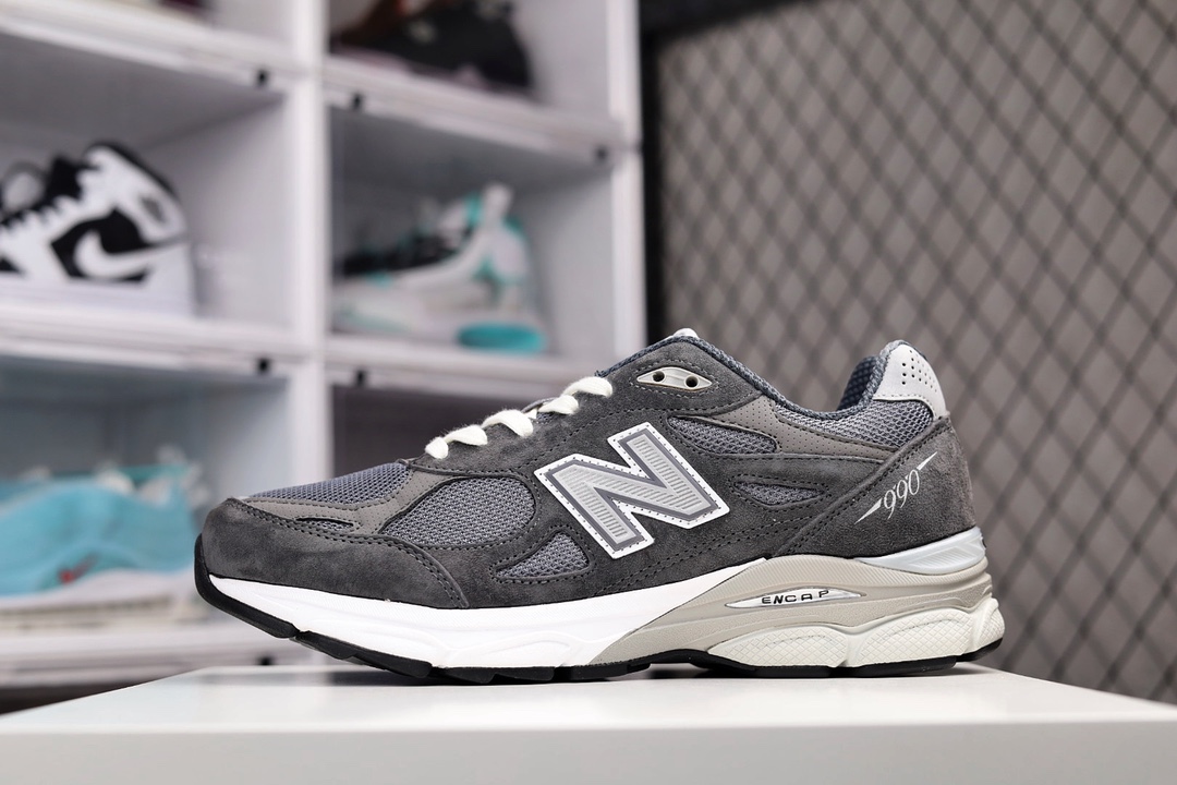 G5 新百伦NB990 V4 New Balance NB990系列 高端美产复古休闲跑步鞋 采用台产猪巴革及透气网眼材质 原装6层组合底模精密开发 搭载全新碳素中底 后跟透明TPU水晶装饰条稳固336RC