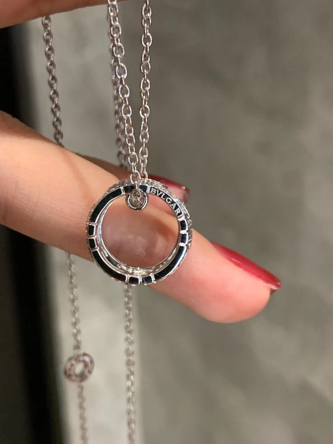 Bvlgari 宝格丽车轮回形针项链 18k金钻石精工版定制