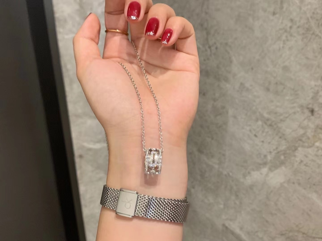 Bvlgari 宝格丽车轮回形针项链 18k金钻石精工版定制