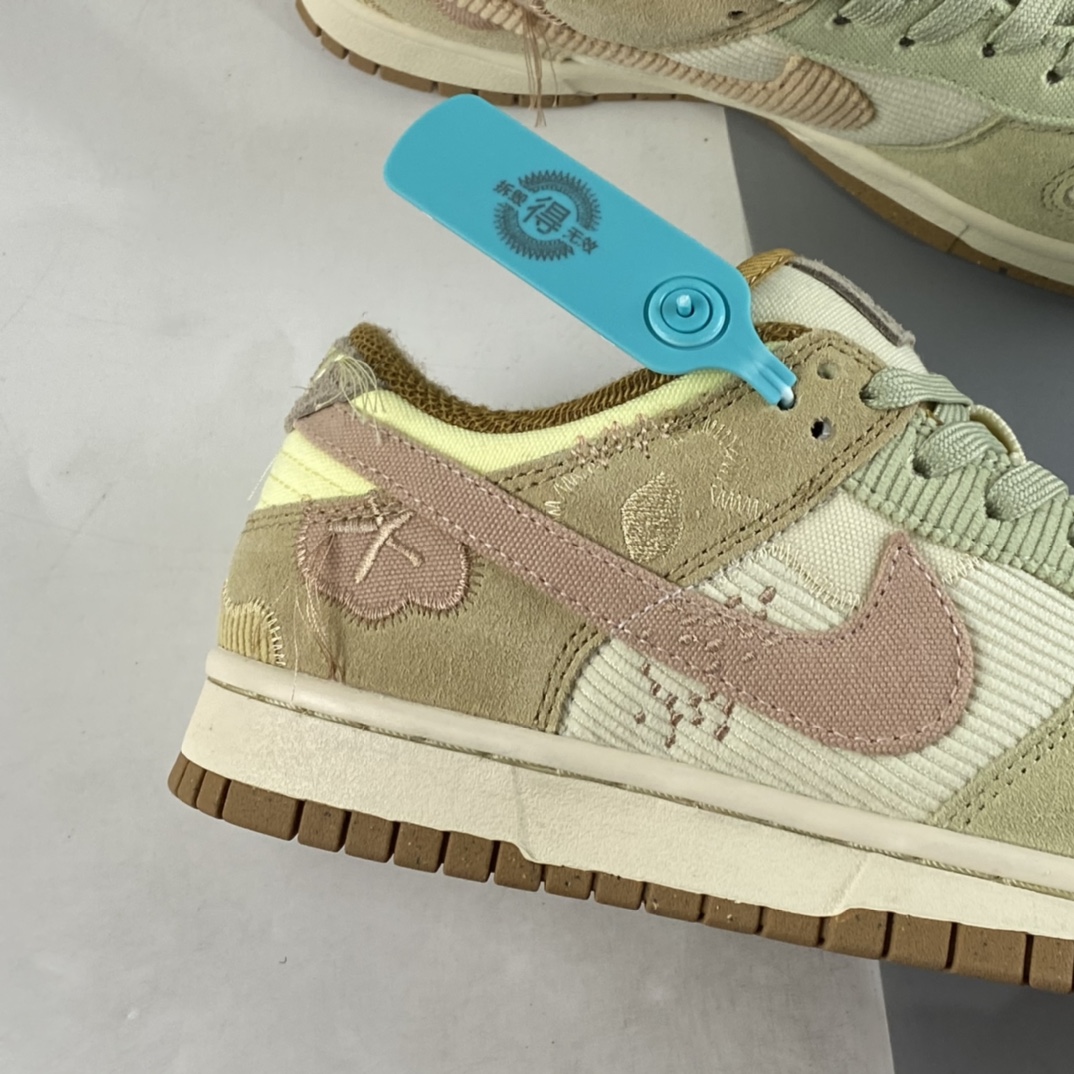 P240 Nike WMNS SB Dunk Low”Bright Side”扣篮板鞋“白绿粉灯芯绒”DQ5076-121