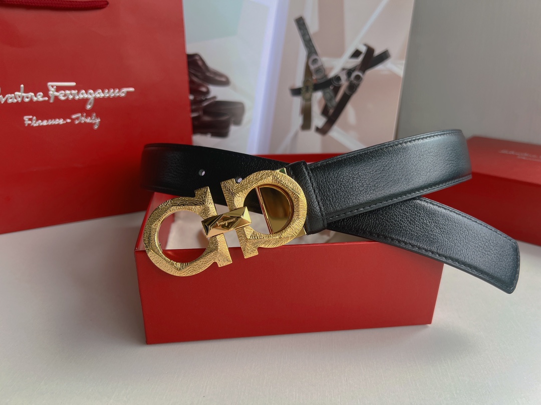 Ferragamo菲拉格慕   精选上乘材质男士商务3.5cm腰带