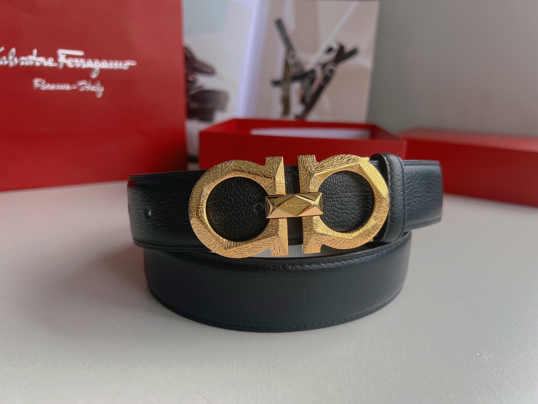 Ferragamo菲拉格慕   精选上乘材质男士商务3.5cm腰带