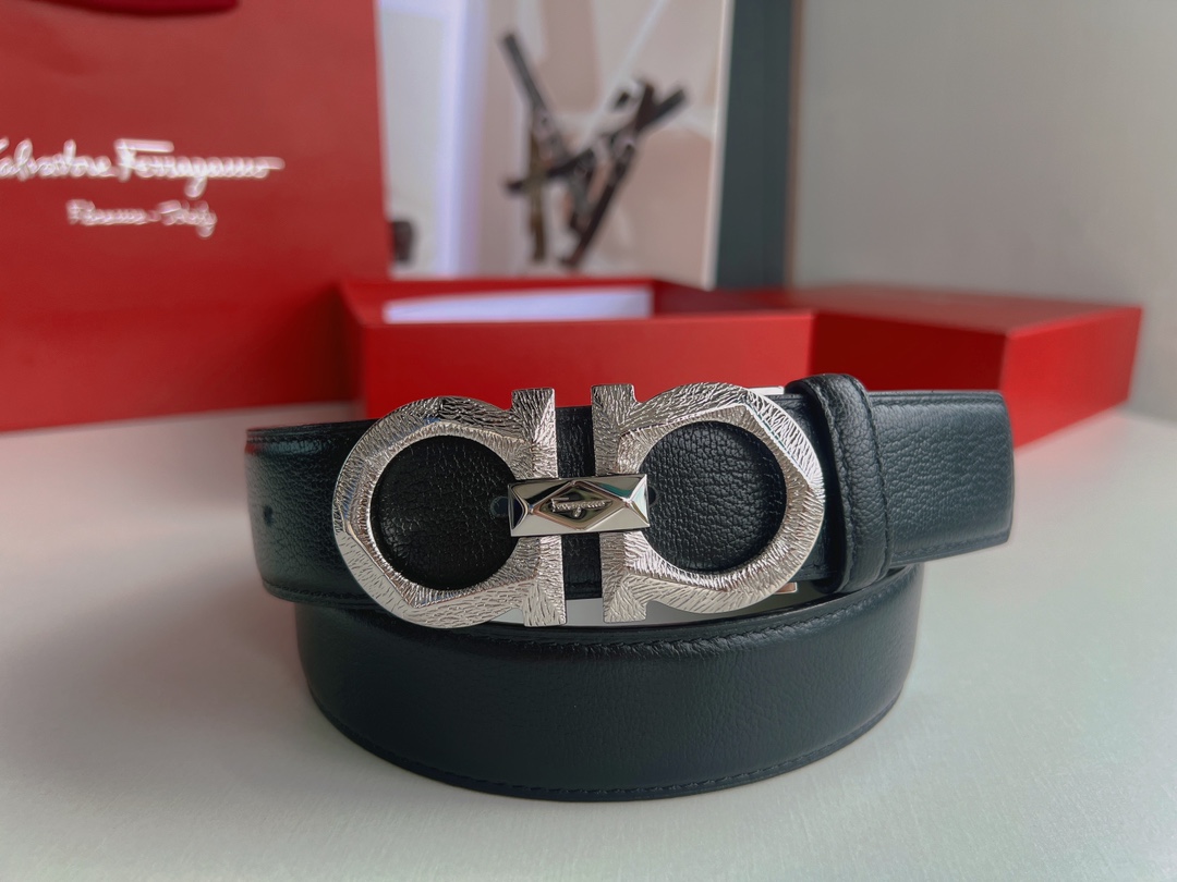 Ferragamo菲拉格慕   精选上乘材质男士商务3.5cm腰带