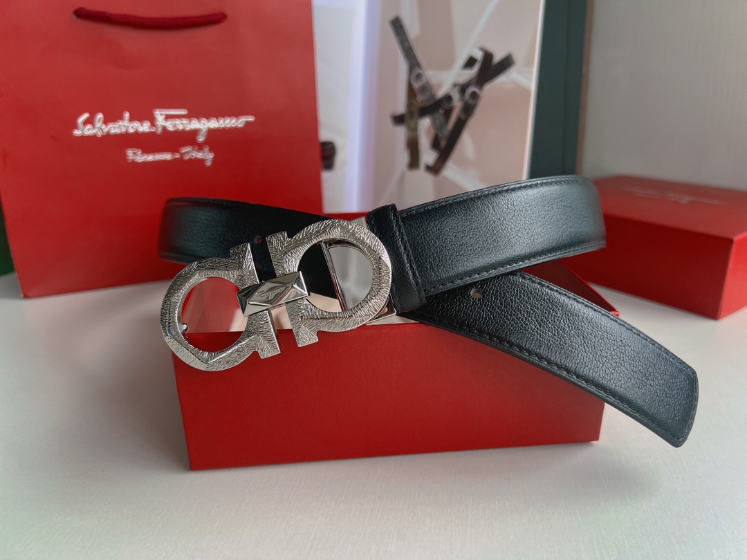 Ferragamo菲拉格慕   精选上乘材质男士商务3.5cm腰带
