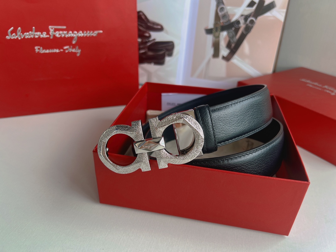Ferragamo菲拉格慕   精选上乘材质男士商务3.5cm腰带