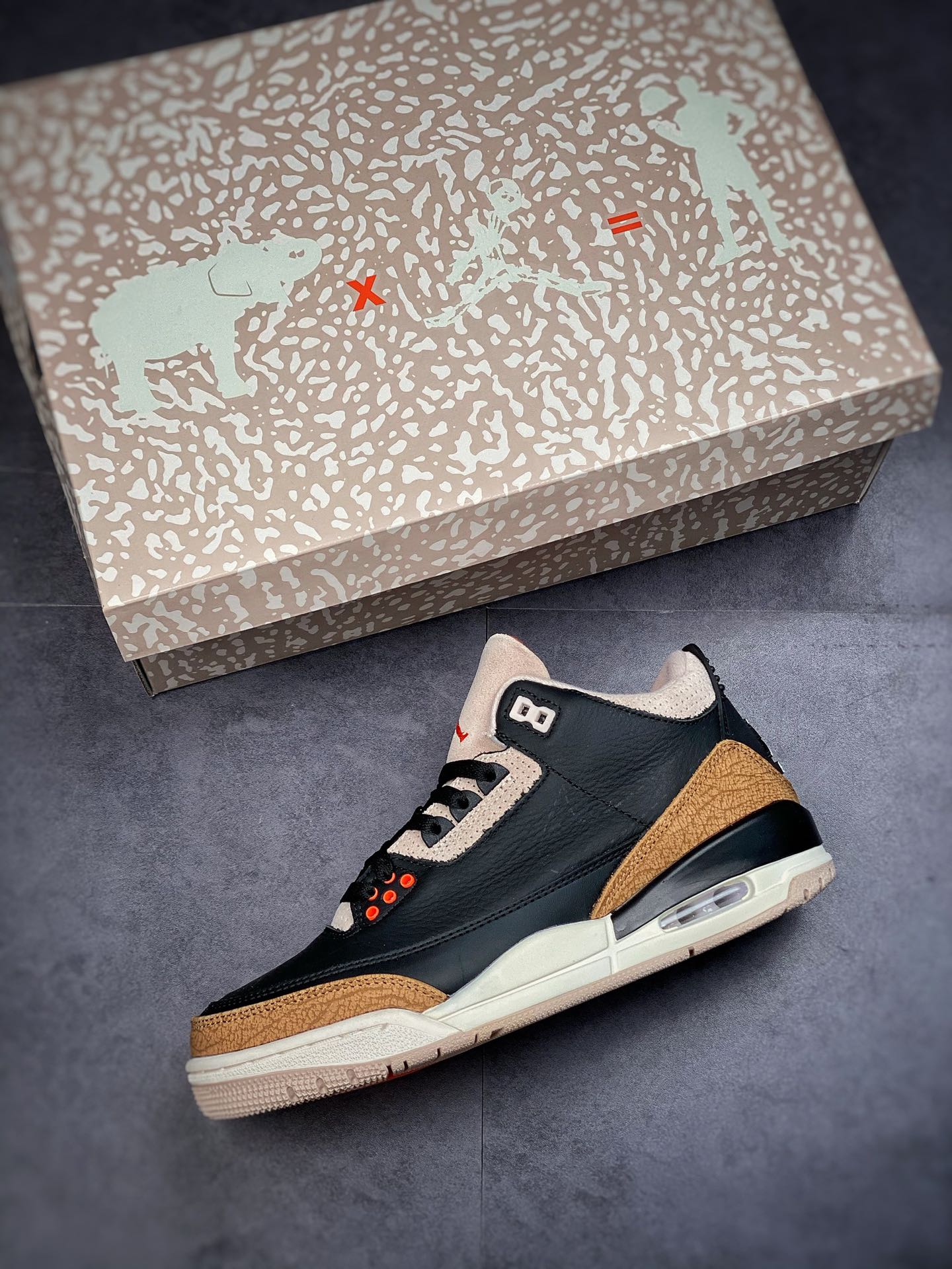 360 Air Jordan 3 ”Desert Cement” 黑水泥象皮爆裂纹 CT8532-008