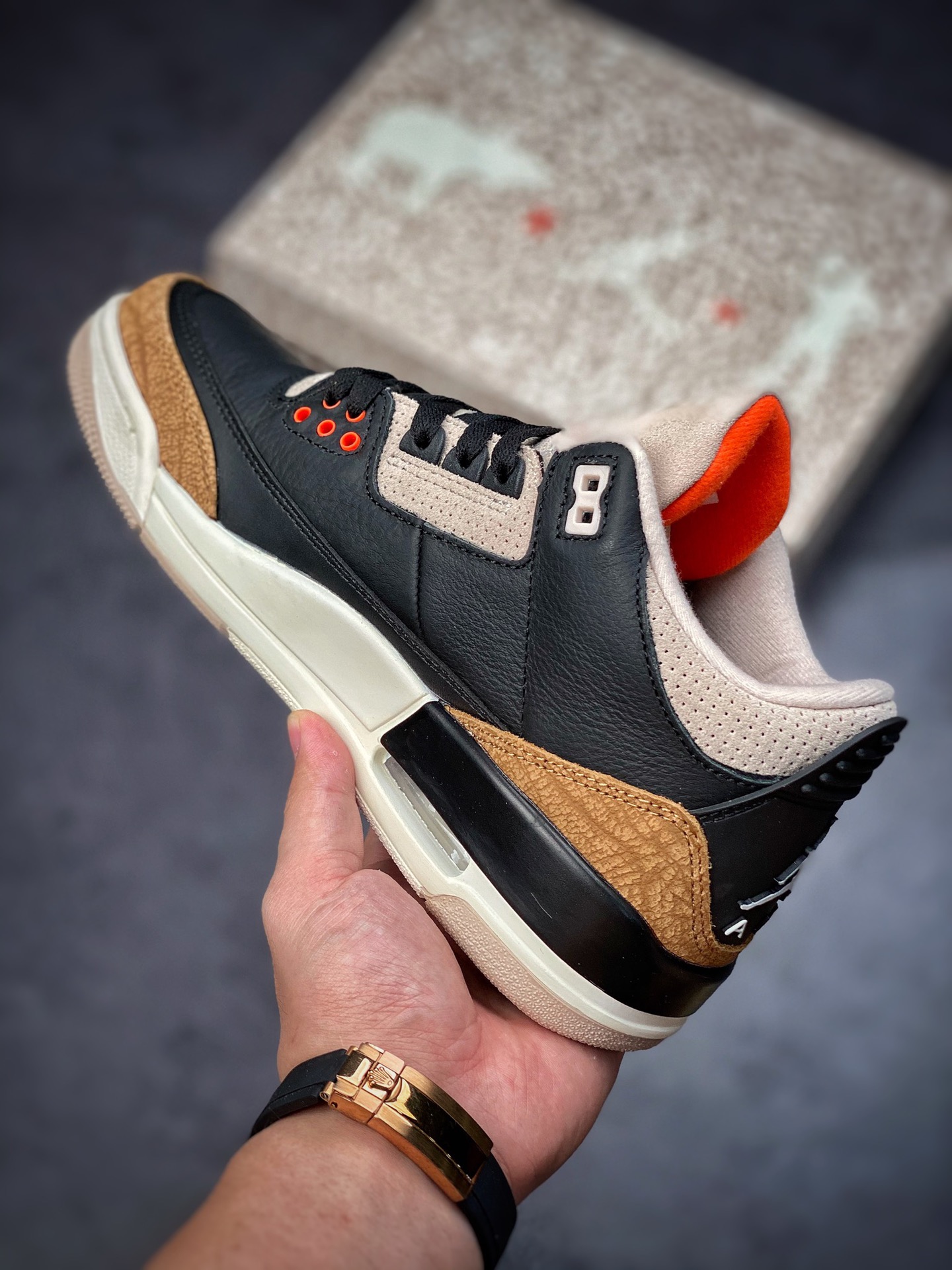 360 Air Jordan 3 ”Desert Cement” 黑水泥象皮爆裂纹 CT8532-008