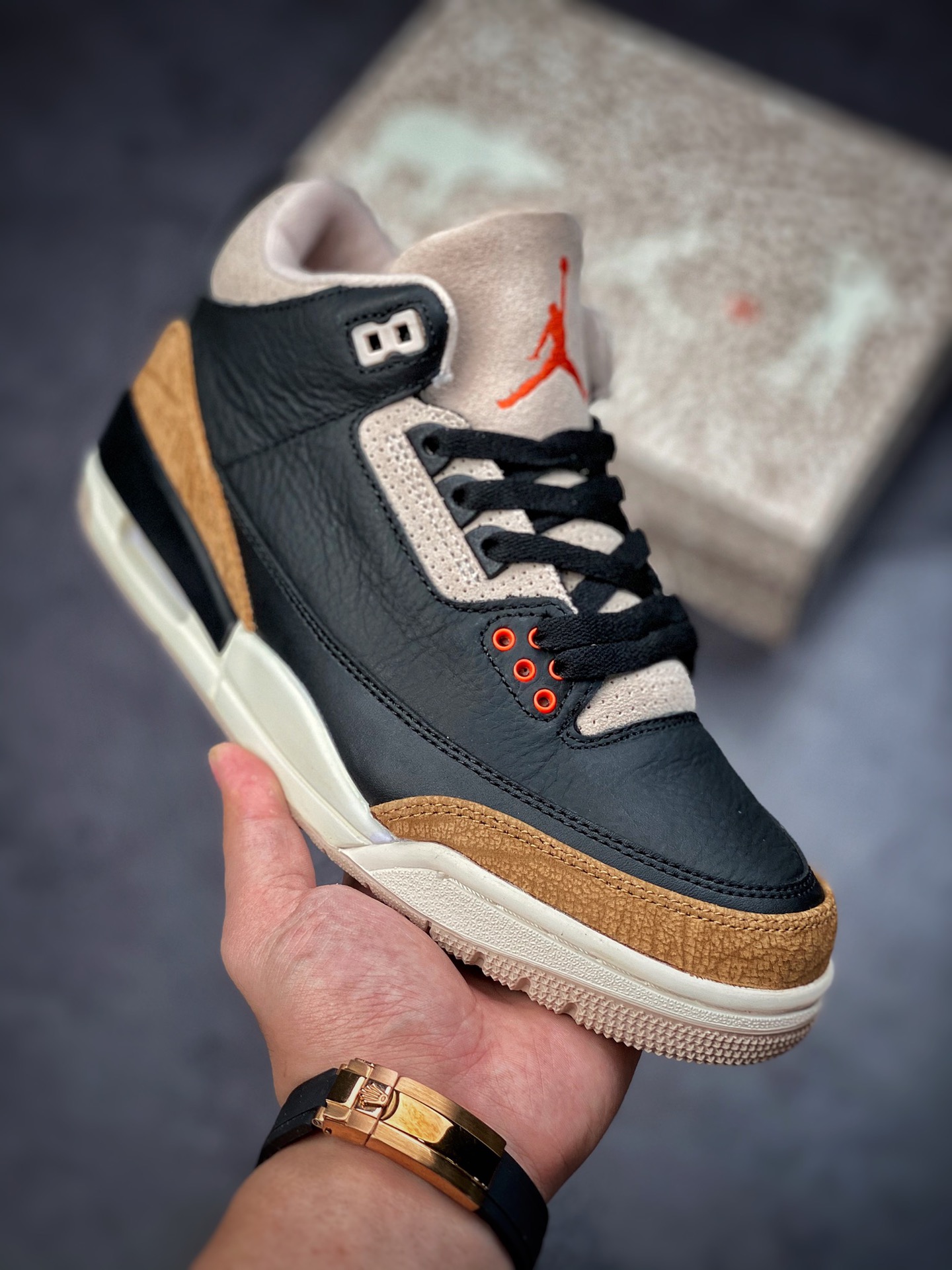 360 Air Jordan 3 ”Desert Cement” 黑水泥象皮爆裂纹 CT8532-008