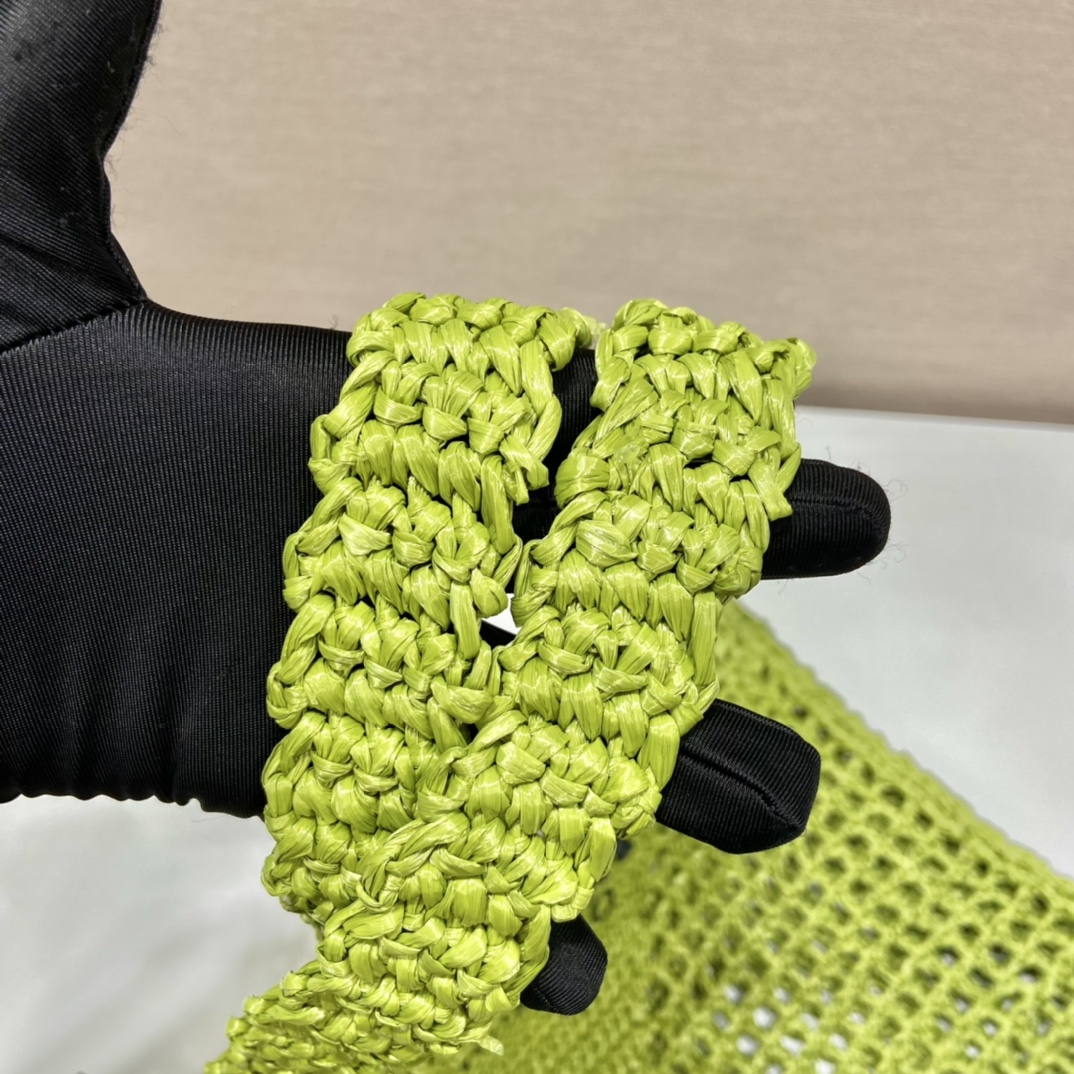 PRADA普拉达酒椰纤维托特包1BG393