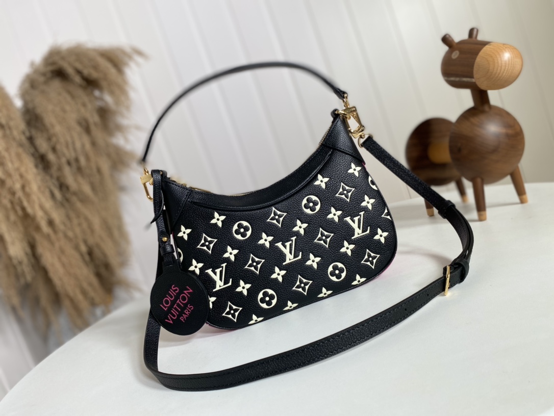 Louis Vuitton 1:1
 Bags Handbags Sell High Quality
 Black Printing Empreinte​ Baguette M46091