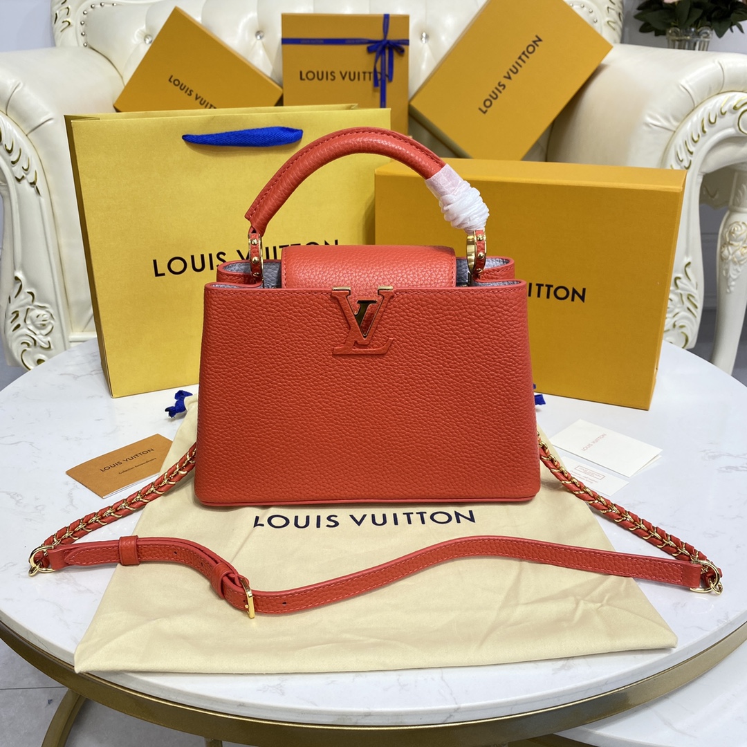 Louis Vuitton LV Capucines Bags Handbags Splicing Cowhide Snake Skin M59653