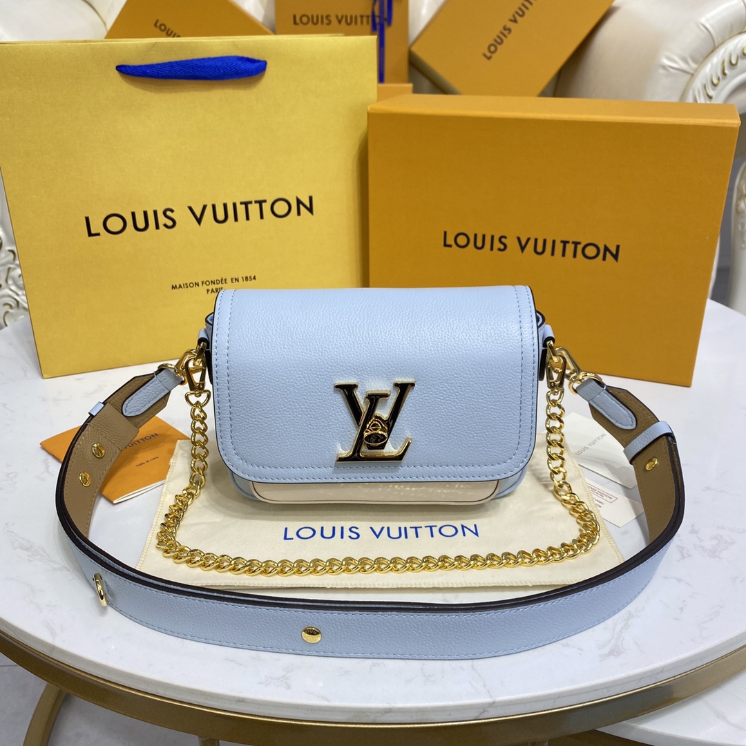 Louis Vuitton LV Lockme Tender Bags Handbags Black Blue Brown Green Grey Pink Purple Red White Calfskin Cowhide Chains M58555
