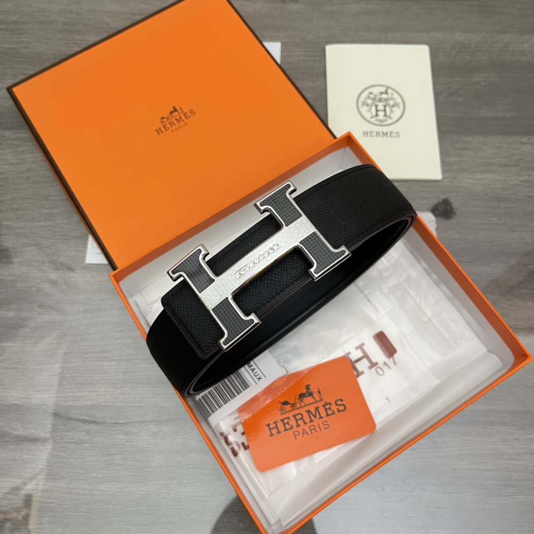 Hermes 爱玛仕 原单皮带腰带：专柜质量、百分百头层牛皮、24k纯钢扣、送人自用首选、保证真皮 包装：请认准图片专柜包装、送打孔器 全套包装 宽度：3.8cm 长度：国标cm-cm 不可以自行裁剪长度