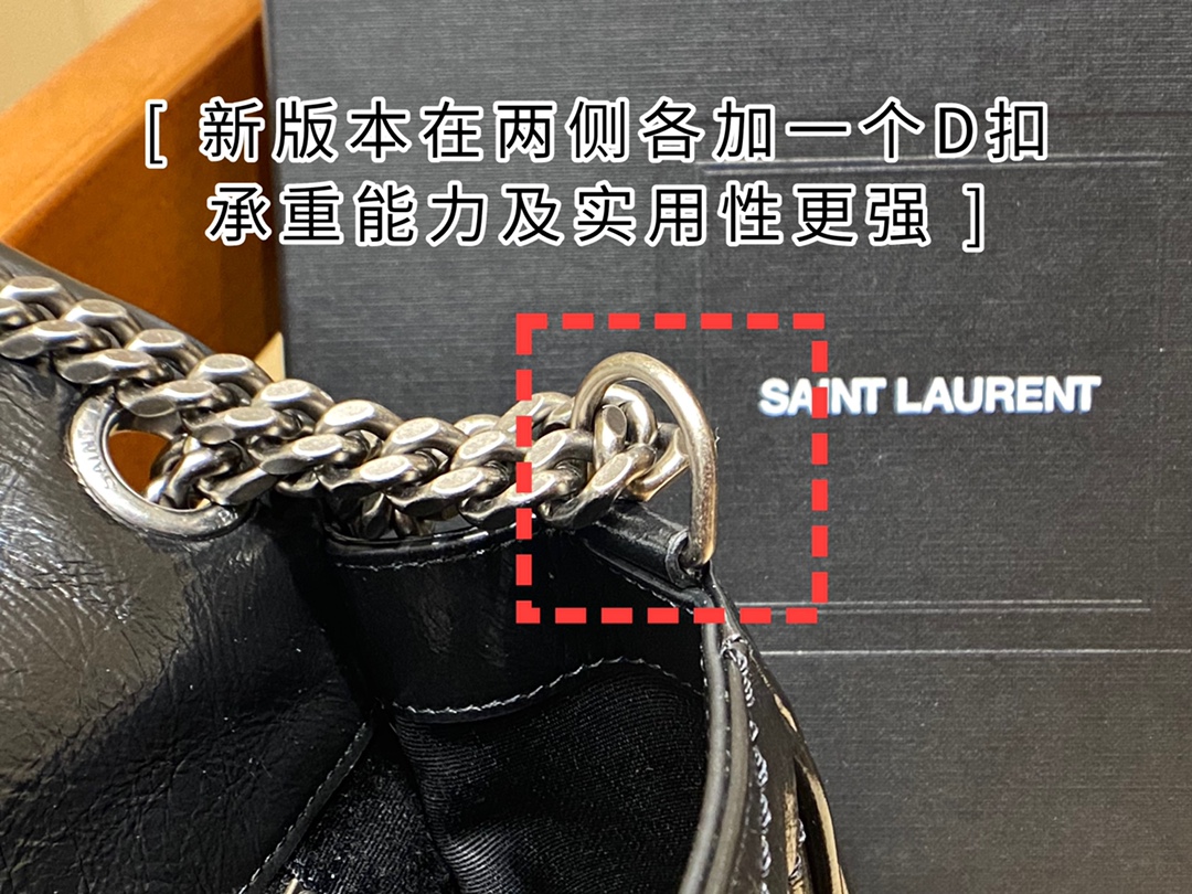 YSL 𝐍𝐢𝐤𝐢 28𝐜𝐦 邮差包 633158黑色/银链