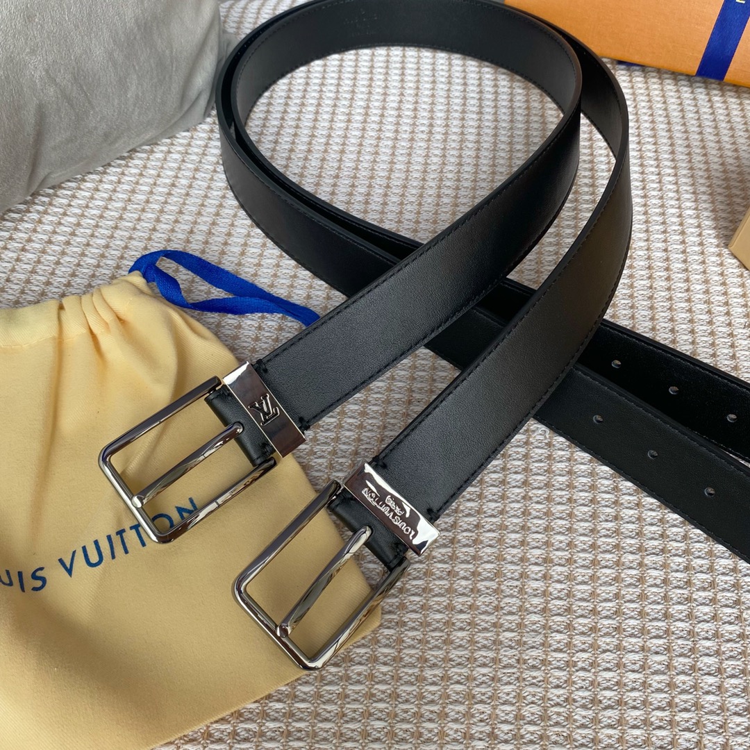 Louis Vuitton Belts Men Calfskin Cowhide