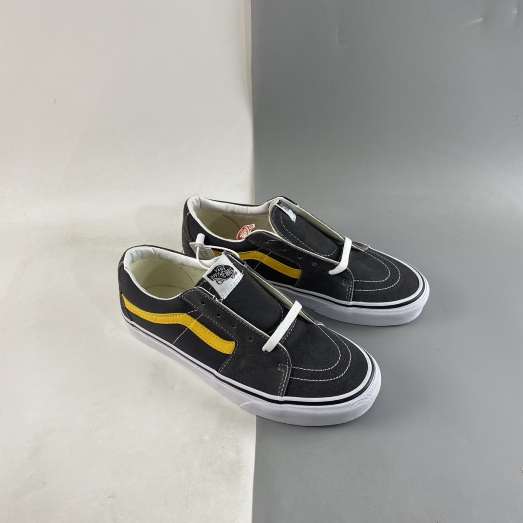 P150 Vans Sk8-Low 余文乐同款 范斯2022春夏新款复古黑黄低帮休闲滑板鞋 VN0A4UWUUKFRL1