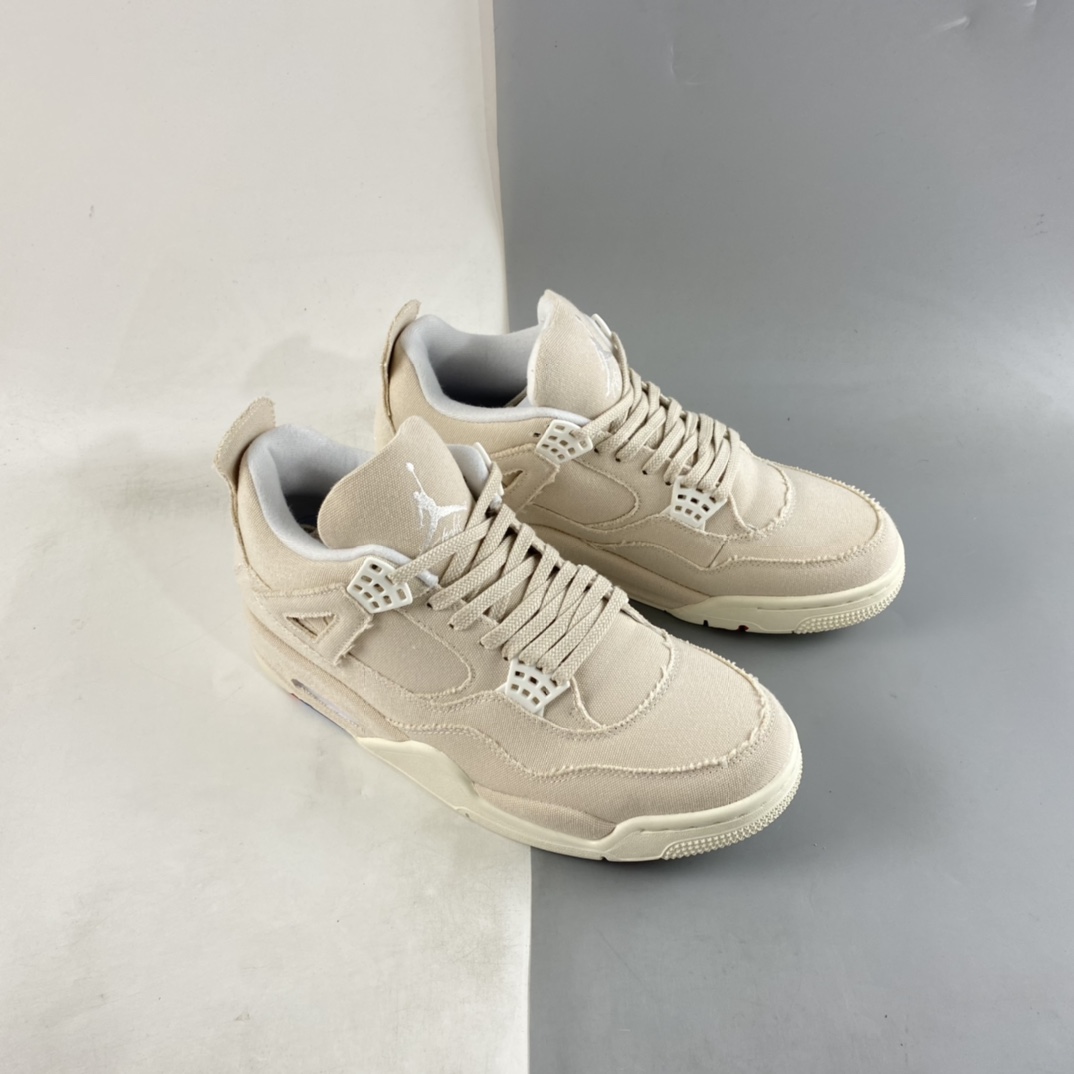 P380 Air Jordan 4 Retro "Canvas" AJ4 乔4米白帆布  DQ4909-100