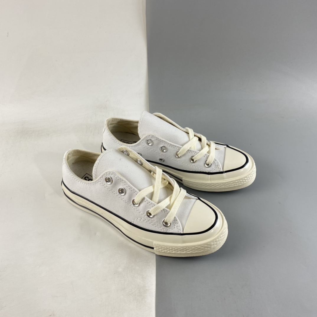 P120 Converse Chuck 1970S 匡威22年全新改款纯白黑线低帮休闲板鞋 A02306C