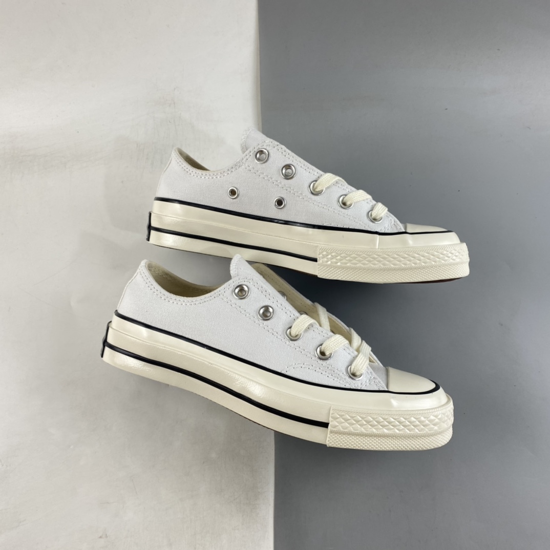 P120 Converse Chuck 1970S 匡威22年全新改款纯白黑线低帮休闲板鞋 A02306C