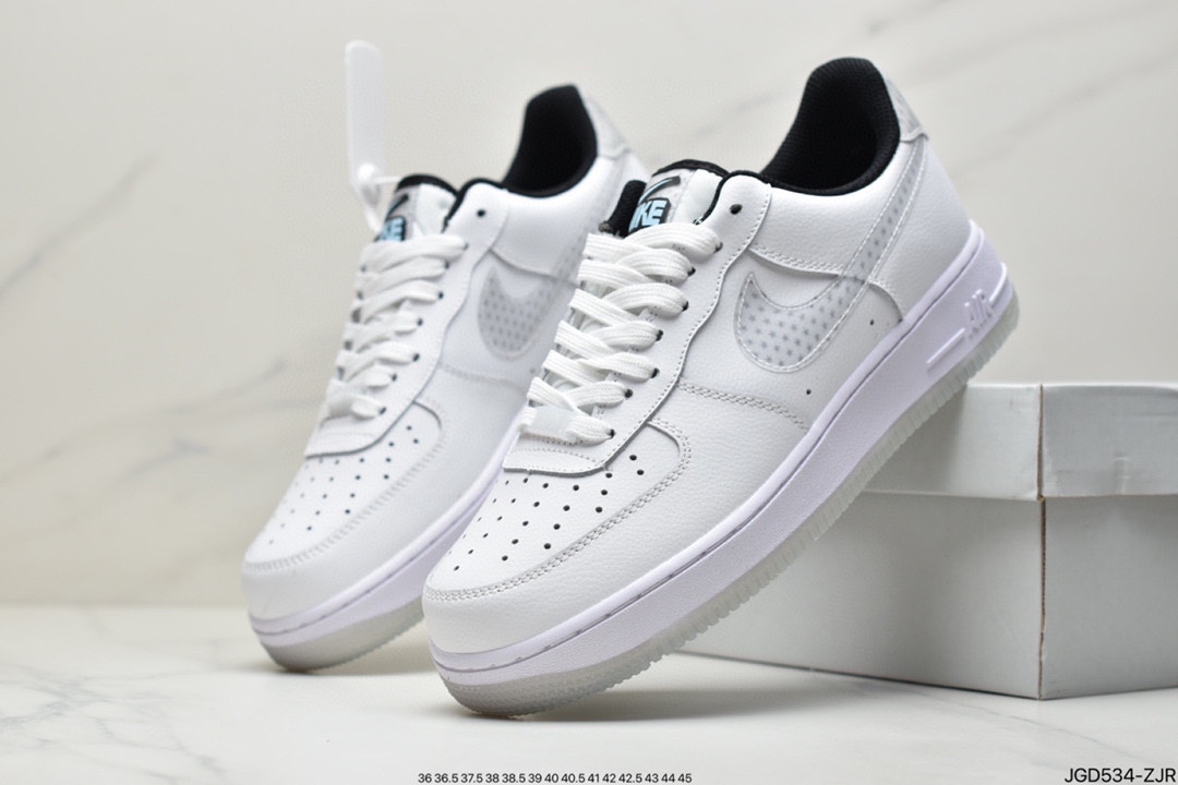 180 耐克Nike Air Force1Low 白灰裸眼3D 官方同步CW5909-100