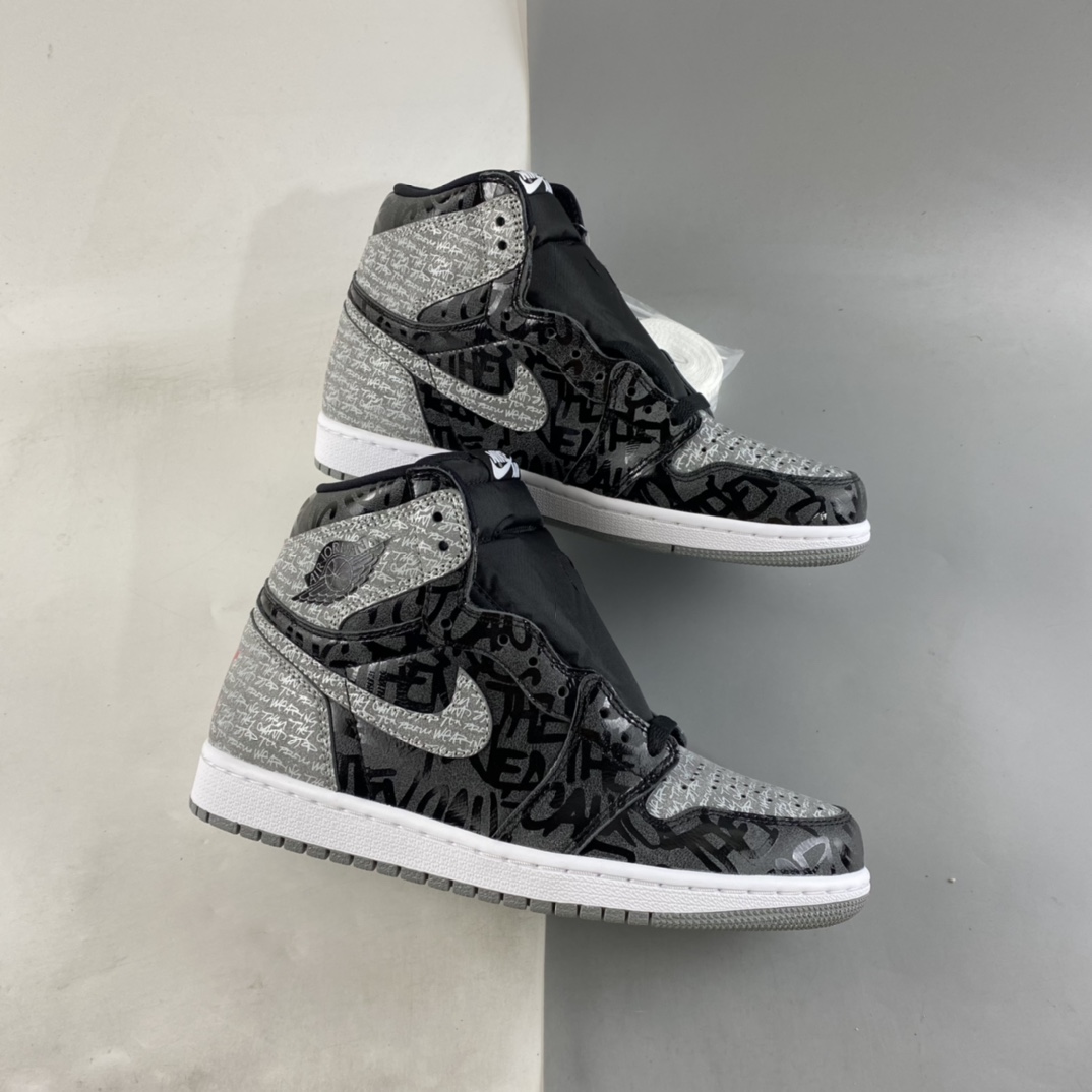 P420 Air Jordan 1 High OG "Rebellionaire" AJ1 乔1黑灰禁穿篮球鞋 555088-036