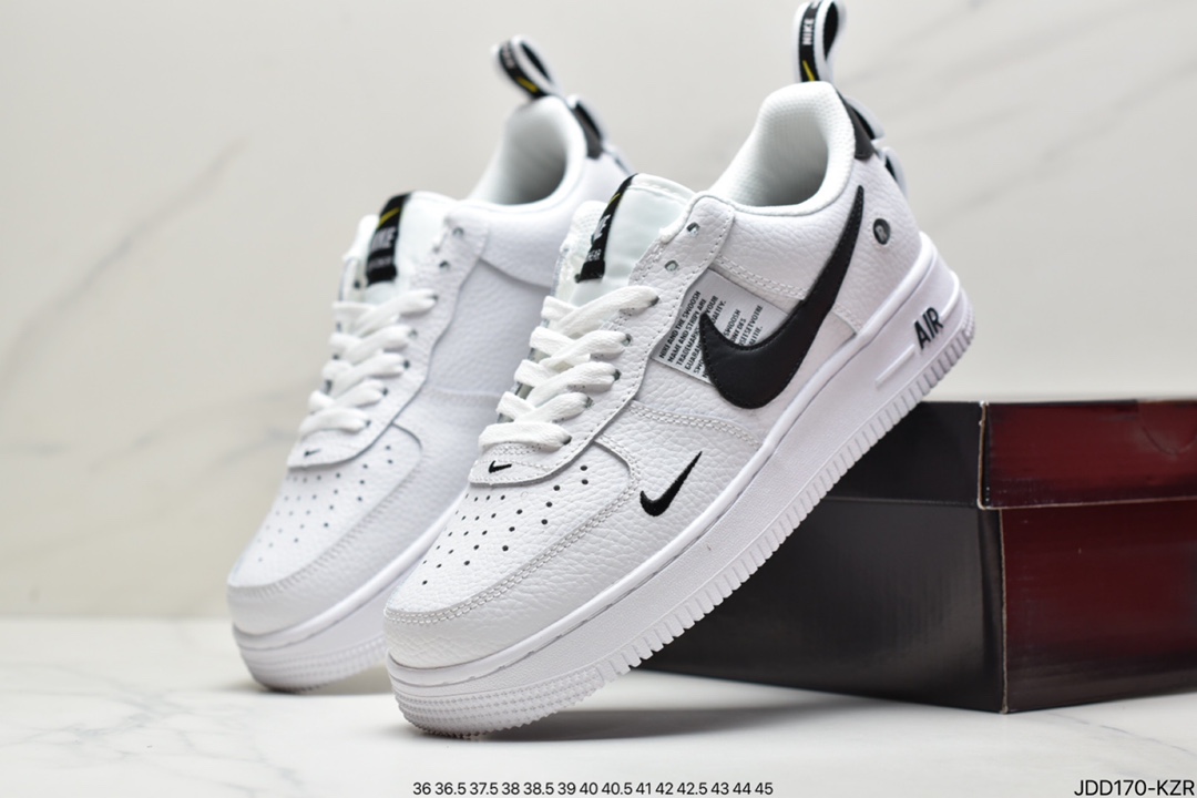 120 真标 Nike Air Force 1 Utility White BLACK 白黑结构 空军一号百搭运动板鞋 AJ7747-100