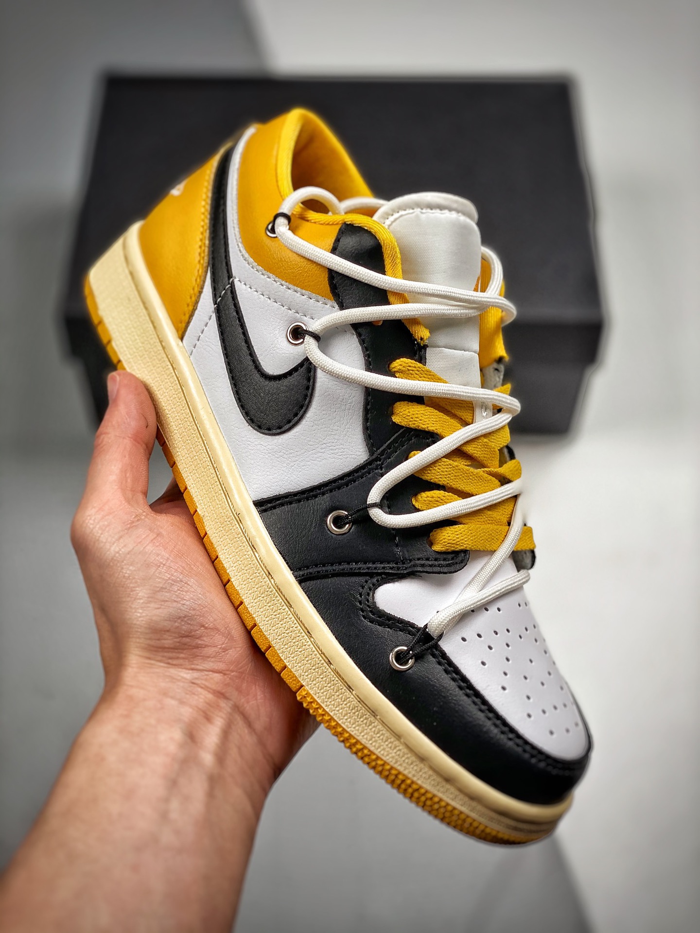 -4 Air Jordan 1 Low cordones deconstruidos, zapatillas de baloncesto casuales de cultura retro de caña baja. Con su exc…