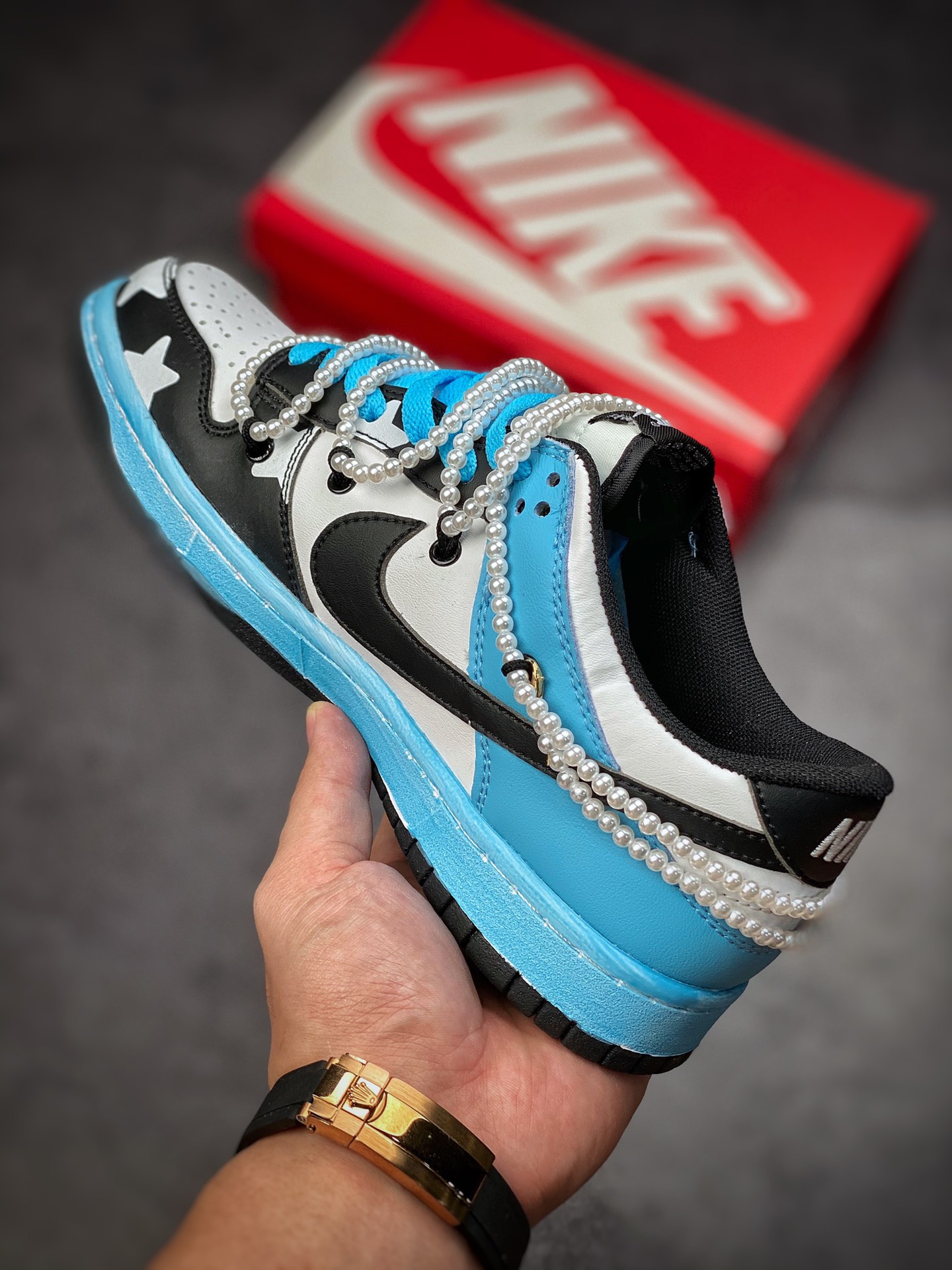 190 Nike Dunk SB Low 白蓝珍珠 原装头层材料 CW1590-100