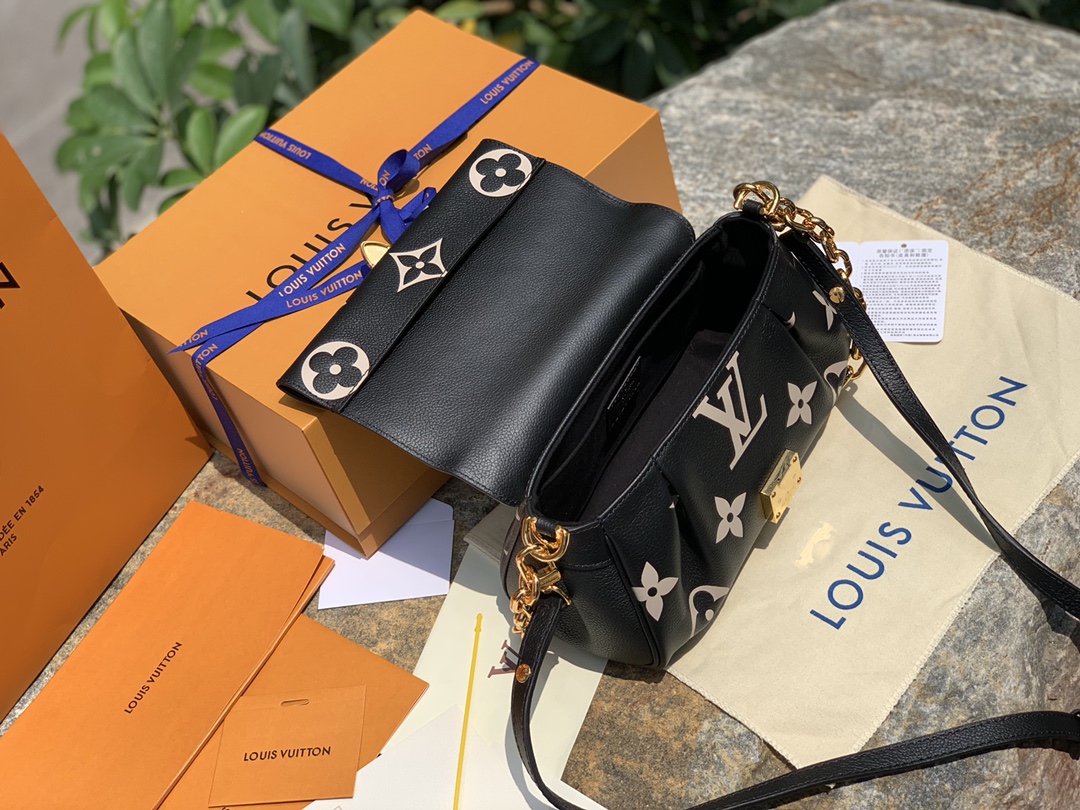 🌼 m45859黑白色尺寸24 x 14 x 9 cm原厂渠道供应！‭‬这款Favorite 手袋为柔软