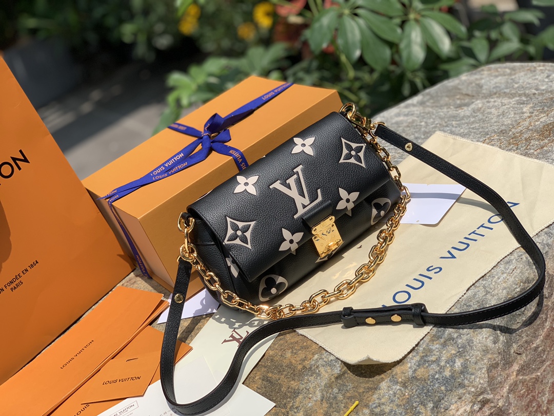 🌼 m45859黑白色尺寸24 x 14 x 9 cm原厂渠道供应！‭‬这款Favorite 手袋为柔软