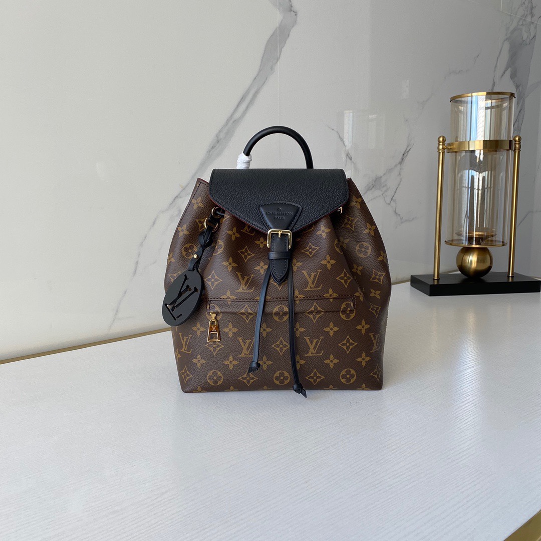 Goedkope groothandel
 Louis Vuitton LV Montsouris Tassen Rugtassen Vintage goud Empreinte​ Koeienhuid M45515