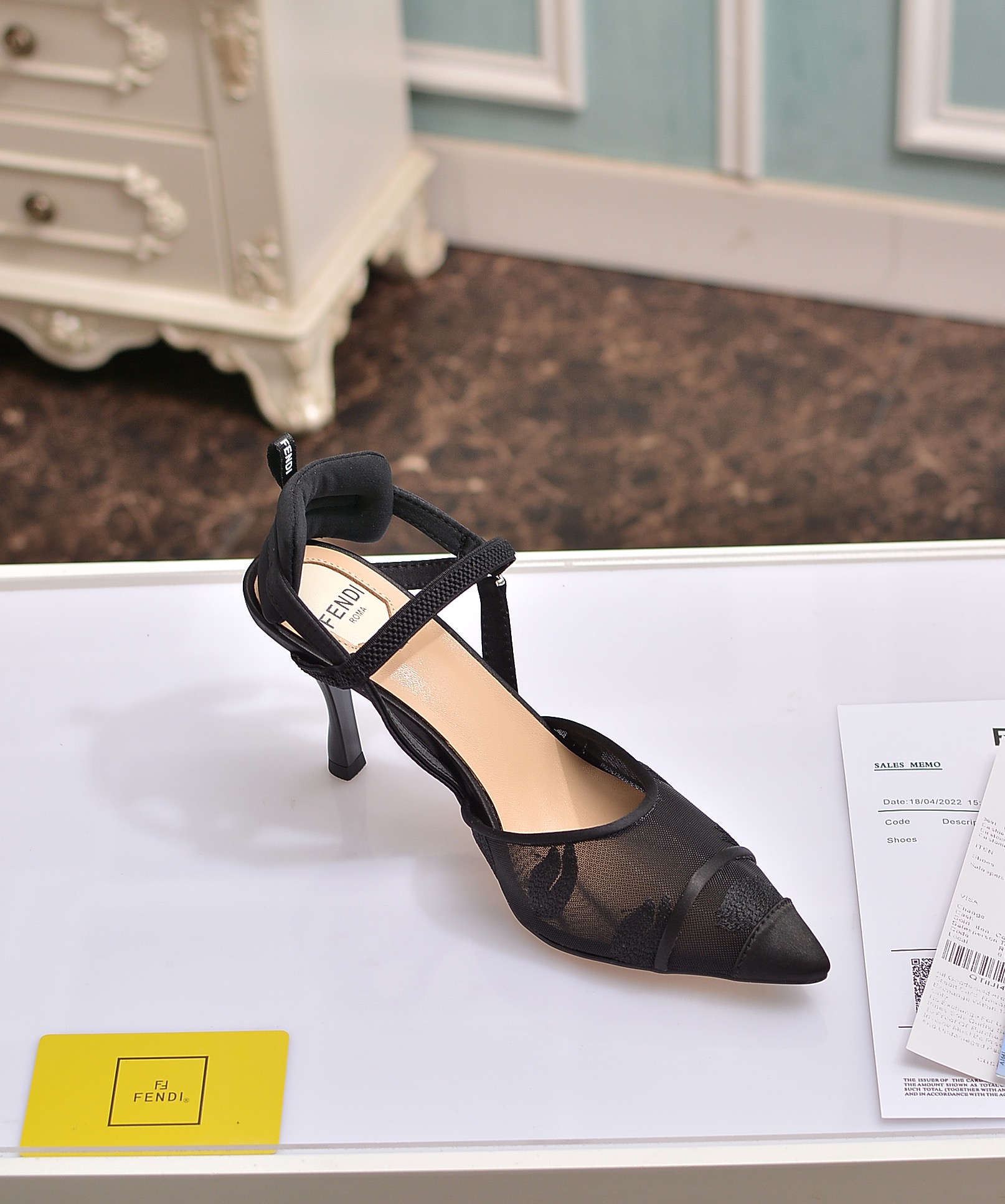 Fábrica de la nueva Fendi zapatos de tacón alto 8,5 cm / tacón medio 5,5 cm en punta tela: multicolo