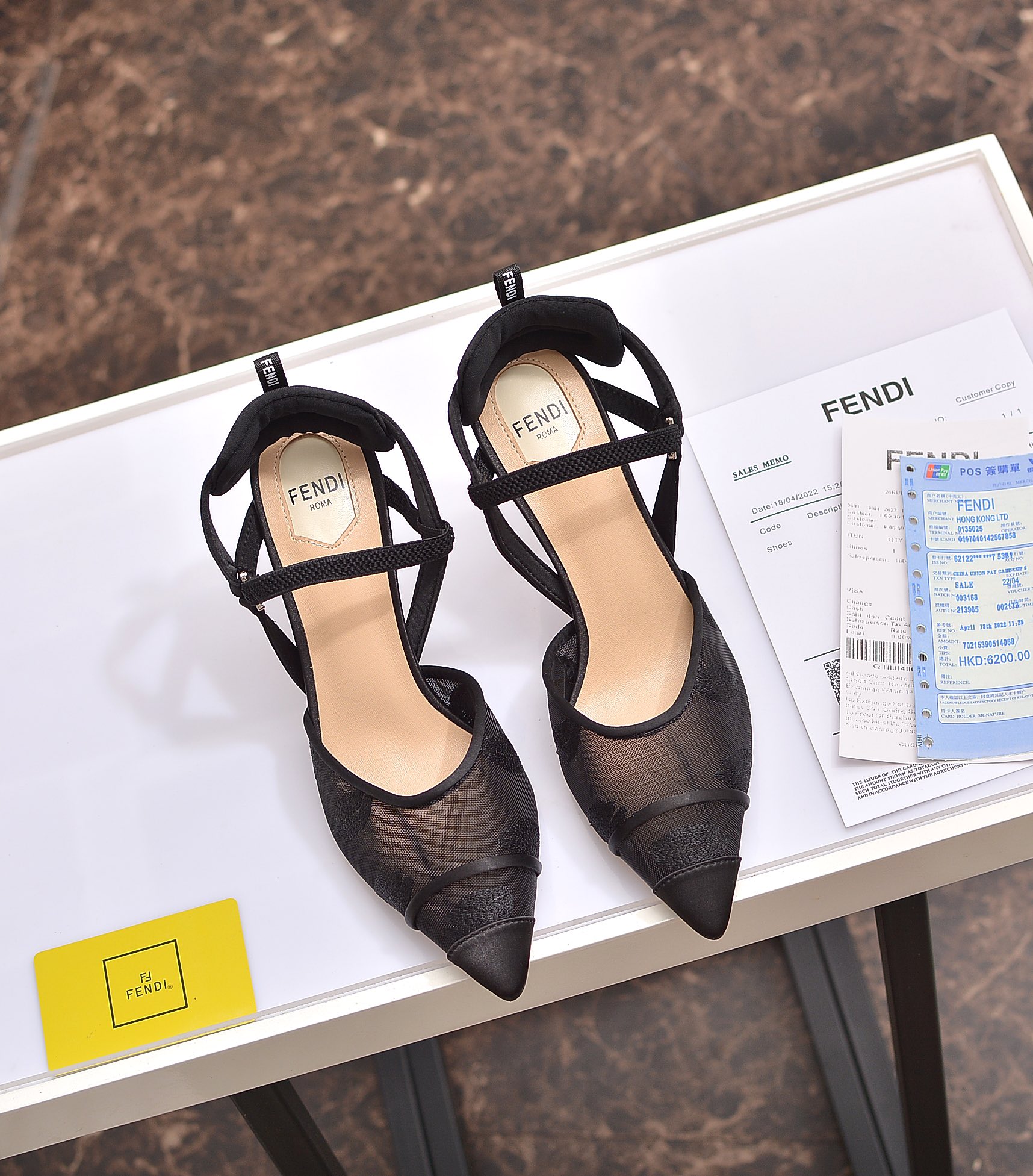 Fábrica de la nueva Fendi zapatos de tacón alto 8,5 cm / tacón medio 5,5 cm en punta tela: multicolo