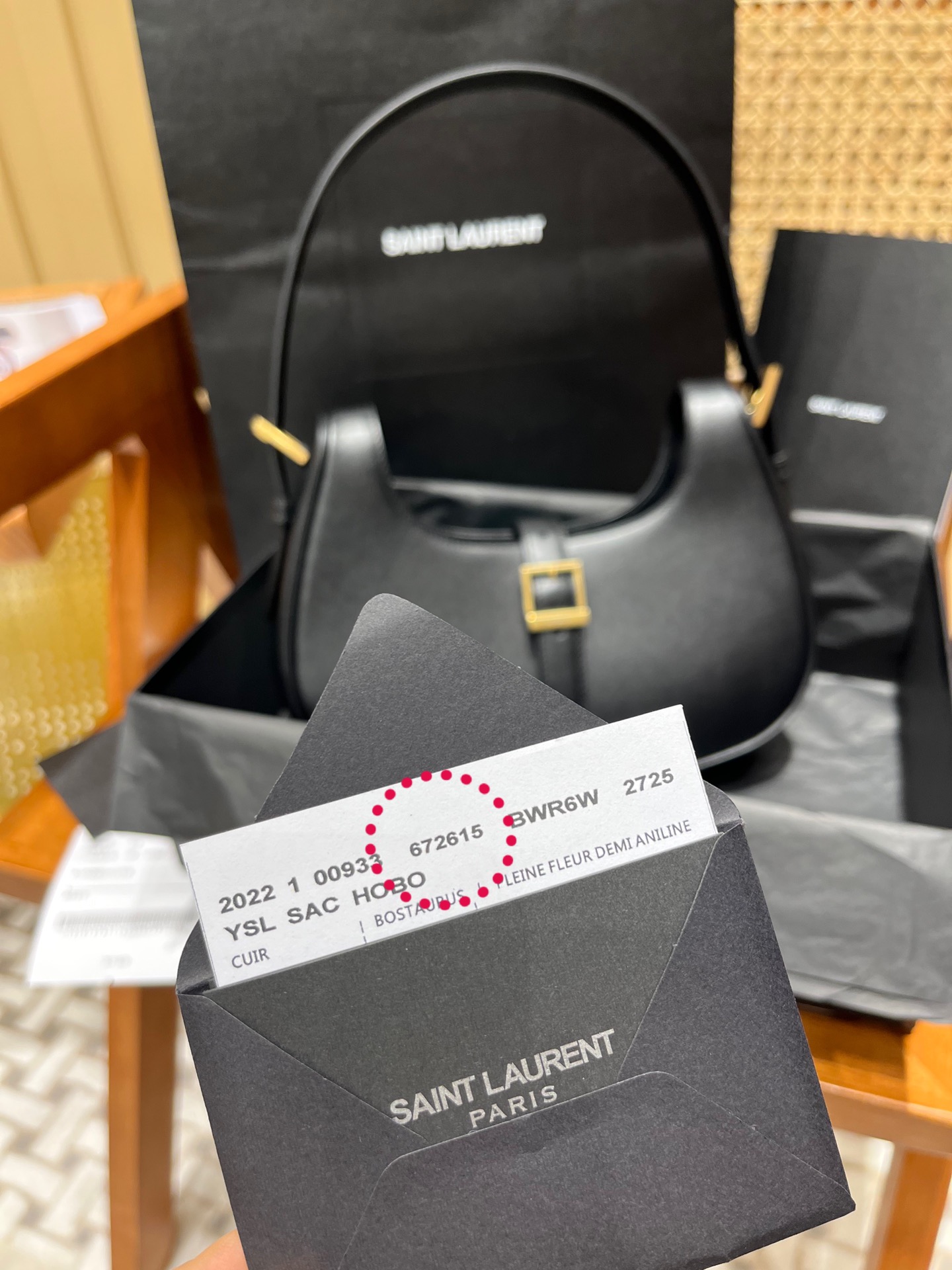 Saint laurent Ysl 𝗟𝗲 𝗙𝗲𝗿𝗺𝗼𝗶𝗿 马鞍腋下包 672615黑色