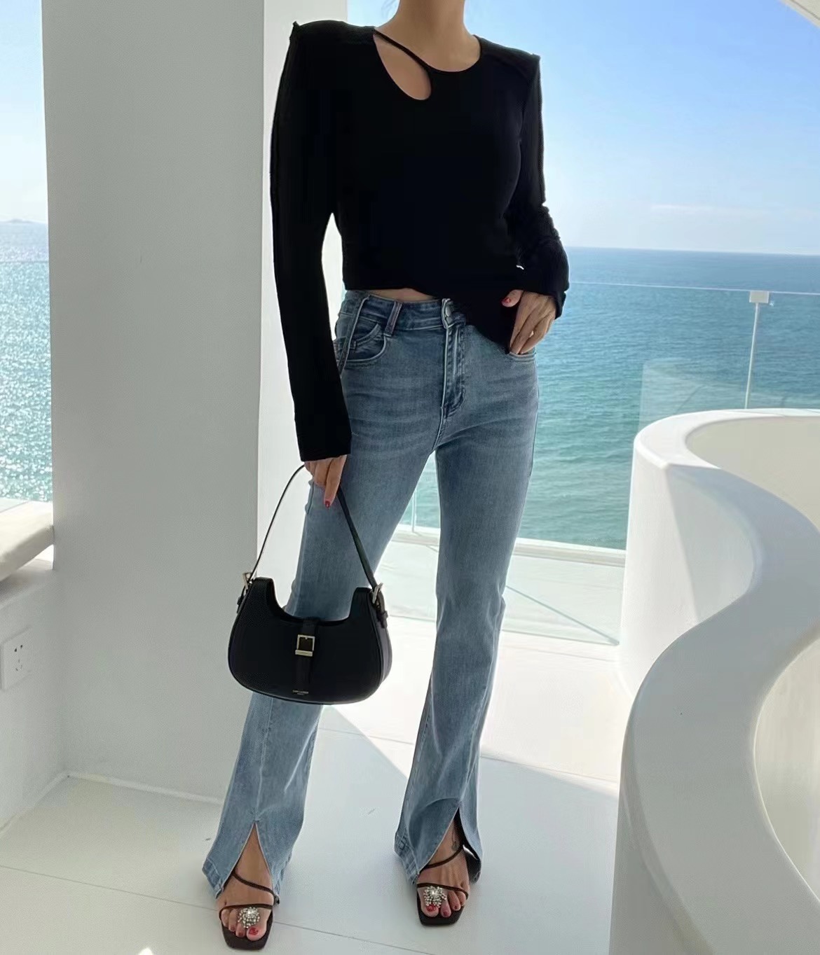 Saint laurent Ysl 𝗟𝗲 𝗙𝗲𝗿𝗺𝗼𝗶𝗿 马鞍腋下包 672615黑色