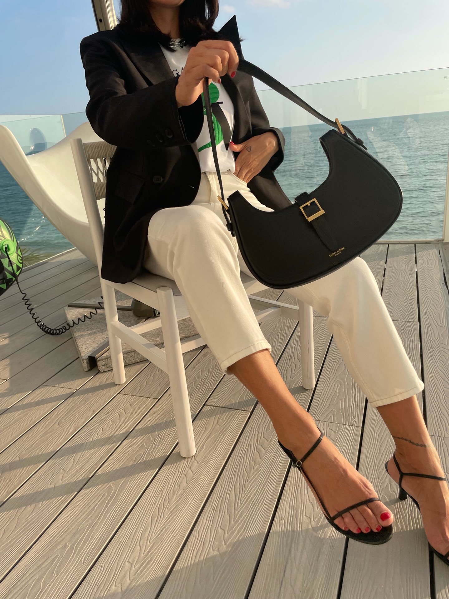 Saint laurent Ysl 𝗟𝗲 𝗙𝗲𝗿𝗺𝗼𝗶𝗿 马鞍腋下包 672615黑色