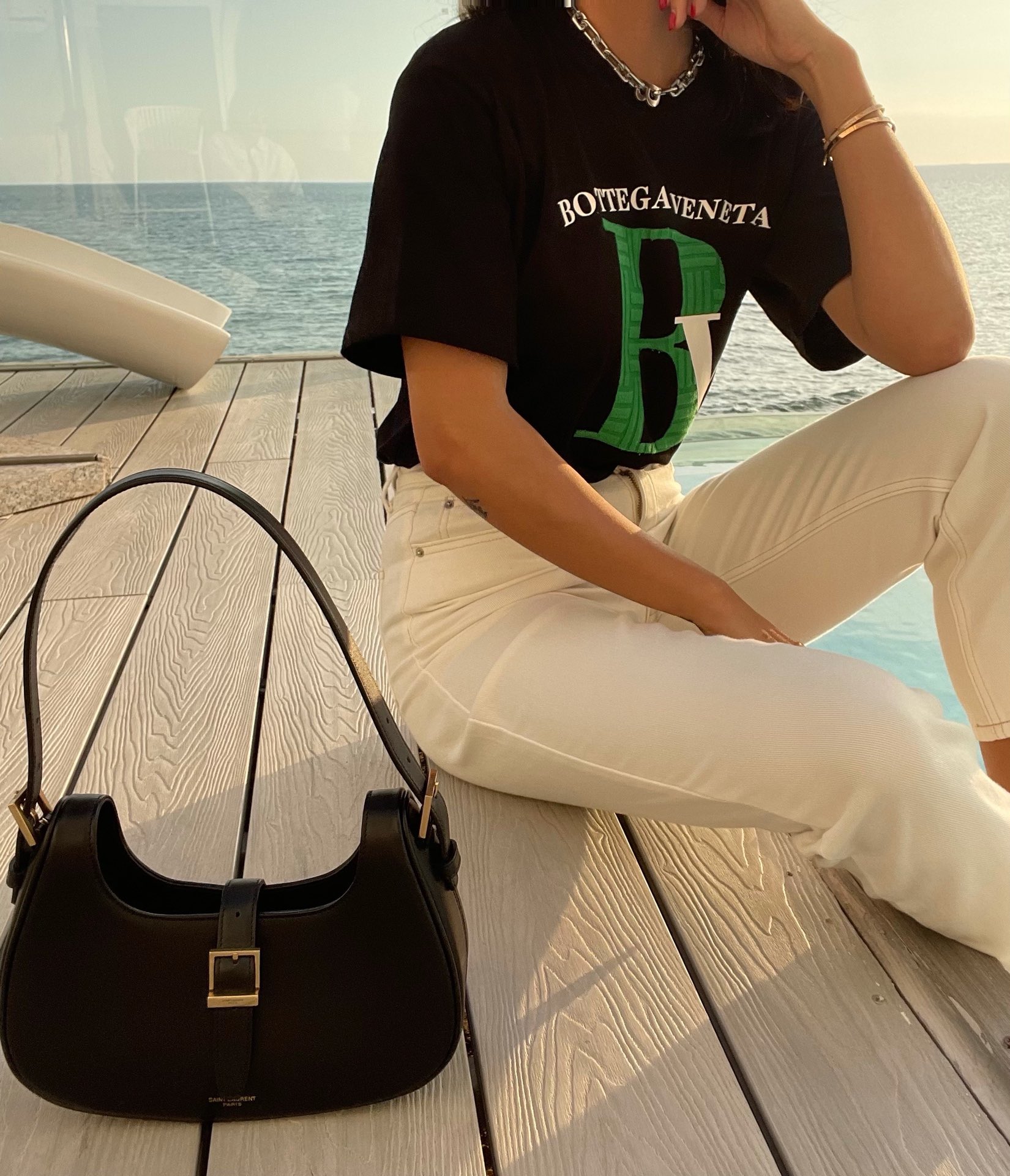 Saint laurent Ysl 𝗟𝗲 𝗙𝗲𝗿𝗺𝗼𝗶𝗿 马鞍腋下包 672615黑色