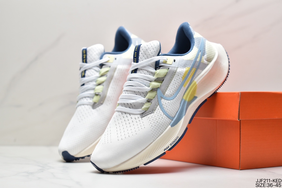 135 真标耐克Pegasus 38 登月38代系列九针眼网纱透气缓震疾速跑鞋 DJ5397-100