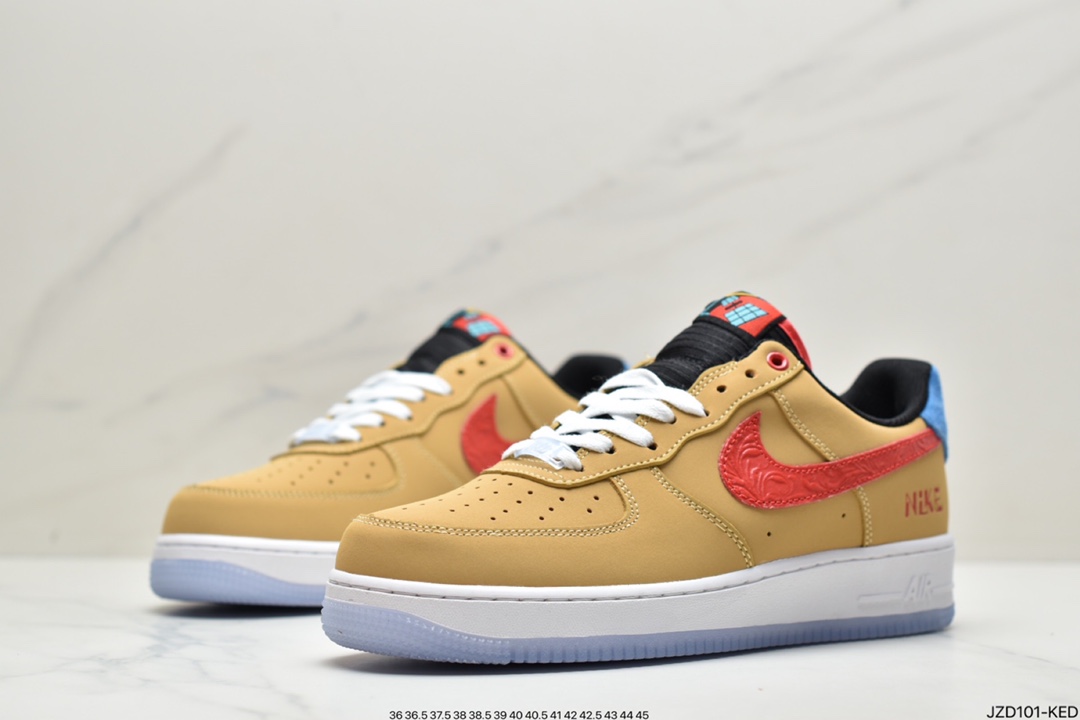 140 真标 Air Force 1 Nike Low 麦黄涂鸦 DQ7628K