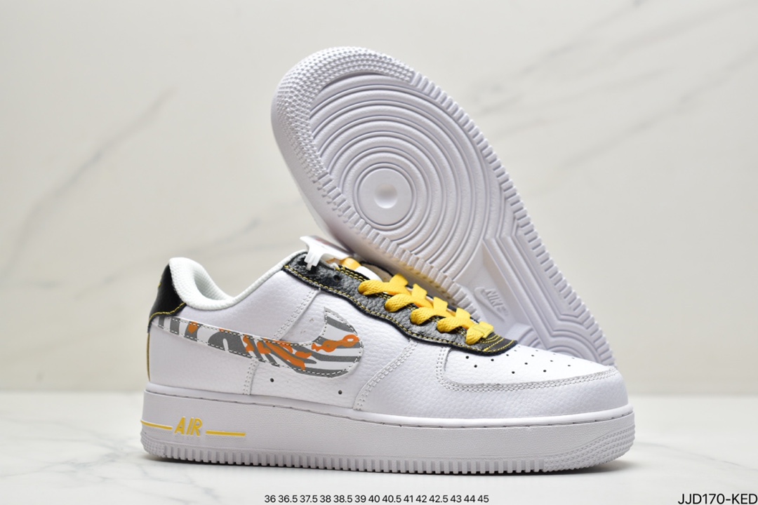 130 真标耐克Nk Air Force 1 Low 空军一号斑马纹反光低帮休闲板鞋 DH5284-100