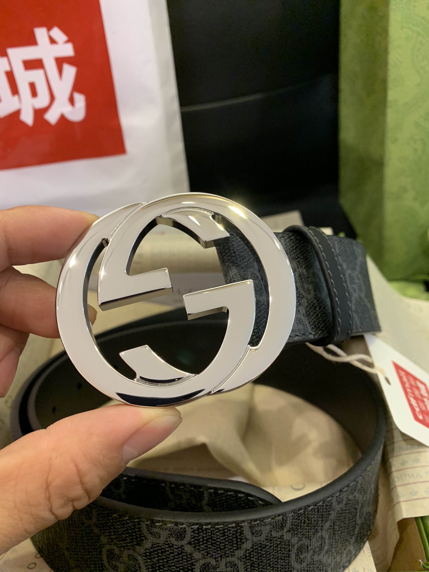 顶级原单复刻💯，配送专柜全套礼盒包装📦古奇.Gucci，原单皮带，质量出货实拍 黑色防水料黑底 经典款百