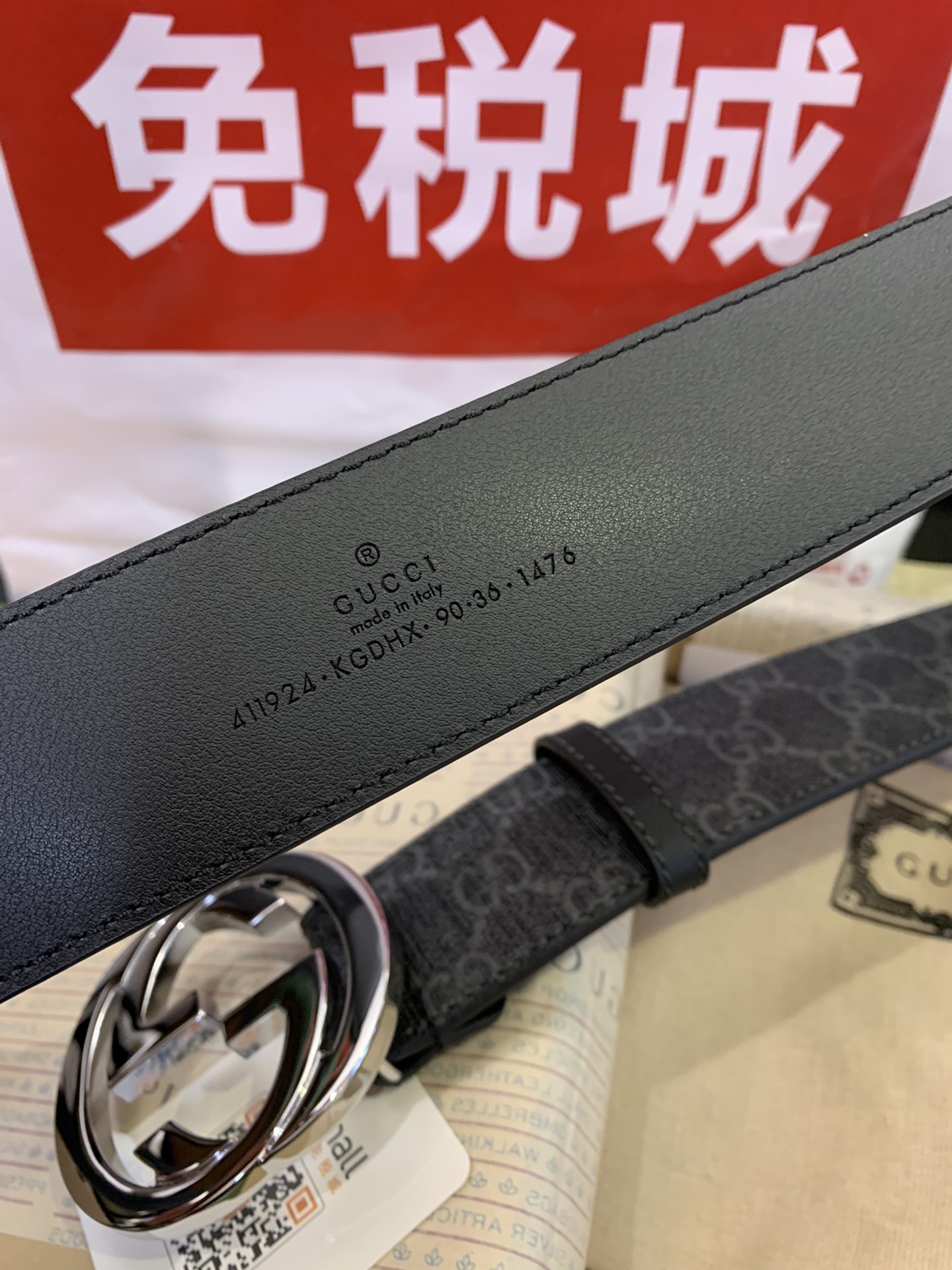 顶级原单复刻💯，配送专柜全套礼盒包装📦古奇.Gucci，原单皮带，质量出货实拍 黑色防水料黑底 经典款百