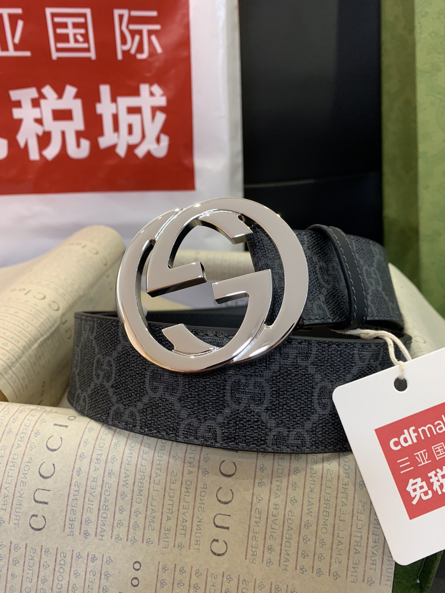 顶级原单复刻💯，配送专柜全套礼盒包装📦古奇.Gucci，原单皮带，质量出货实拍 黑色防水料黑底 经典款百