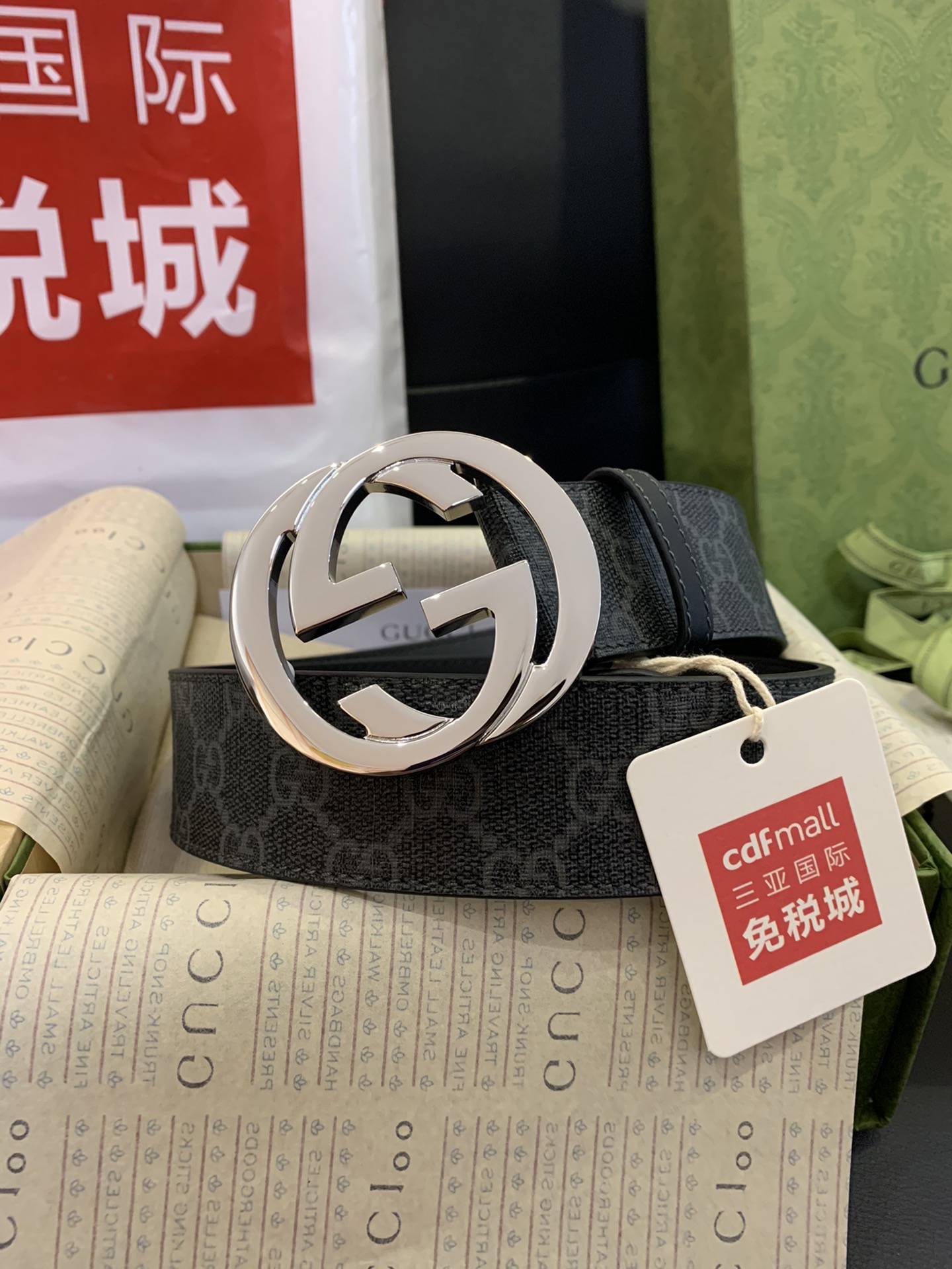 顶级原单复刻💯，配送专柜全套礼盒包装📦古奇.Gucci，原单皮带，质量出货实拍 黑色防水料黑底 经典款百