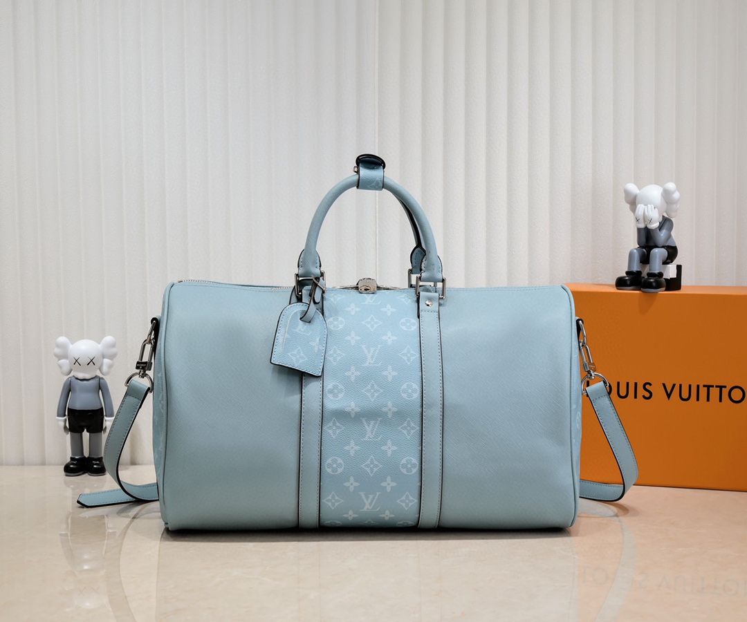 Louis Vuitton LV Keepall Bolsos de viaje Negro Azul Verde Blanco Amarillo Taiga Fashion Casual M30235