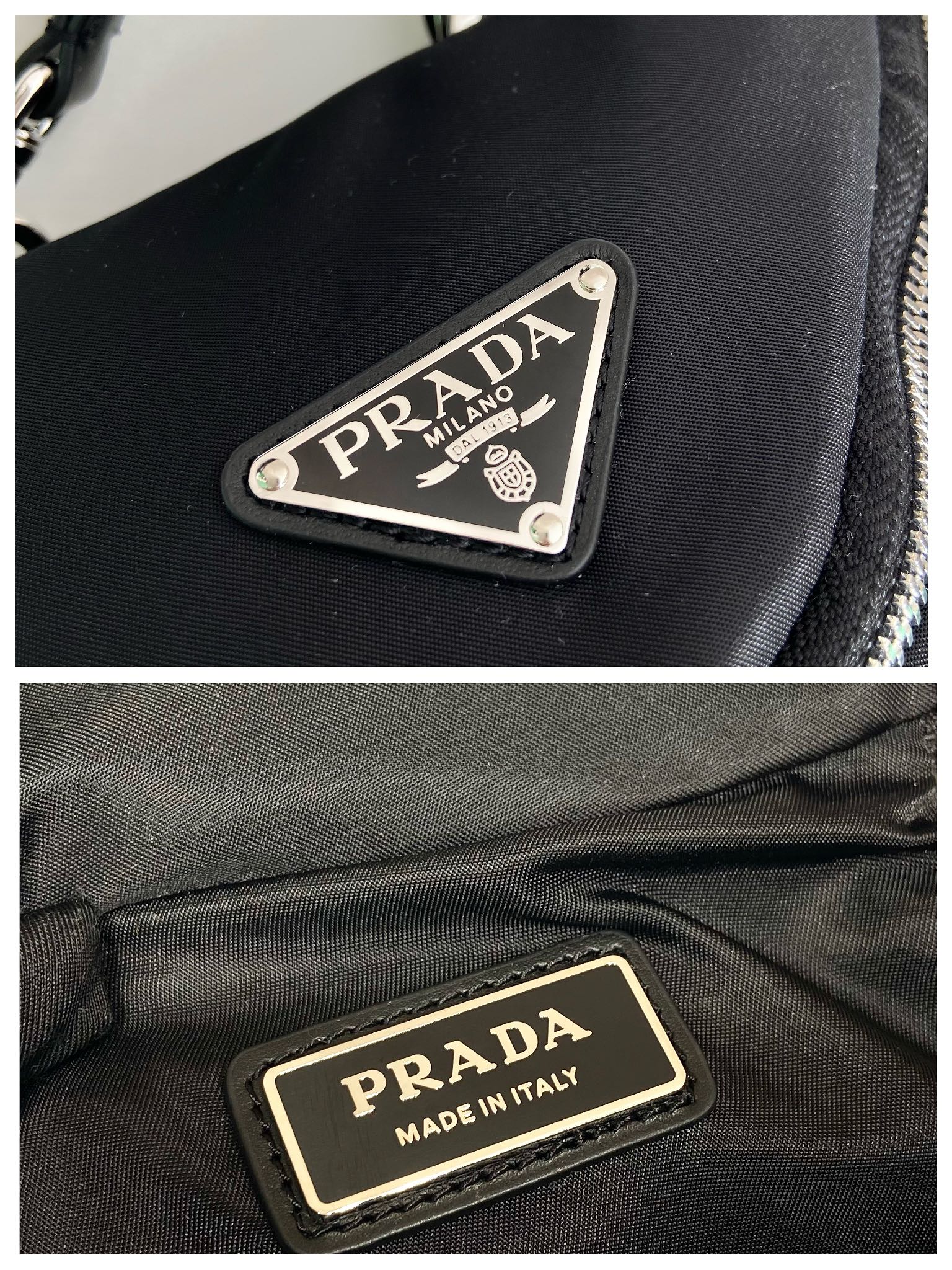 PRADA普拉达三角形徽标男女通用单肩包2VH147