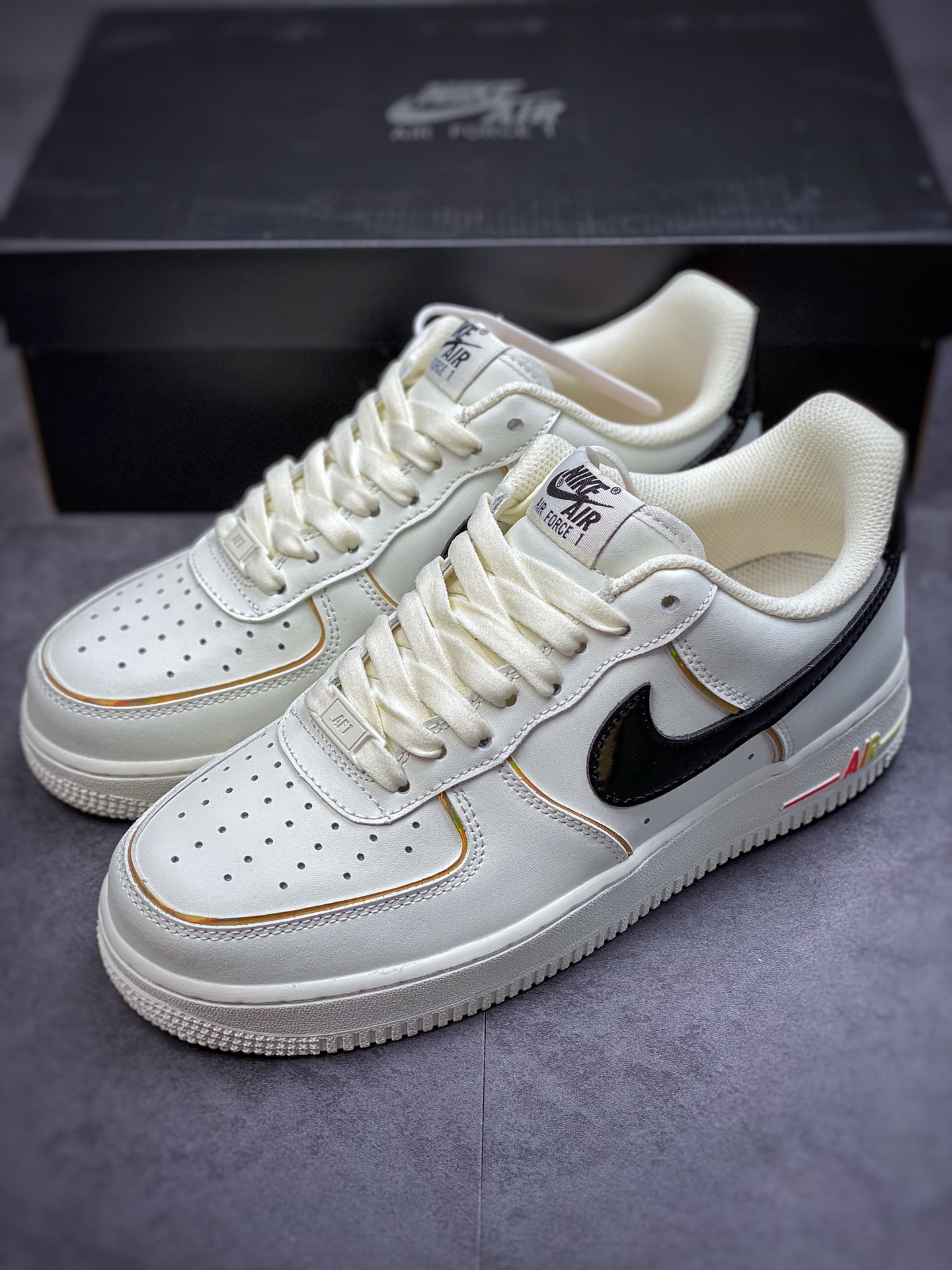 240 Nike Air Force 1 Low 07 米白黑炫彩 ZX9856-599