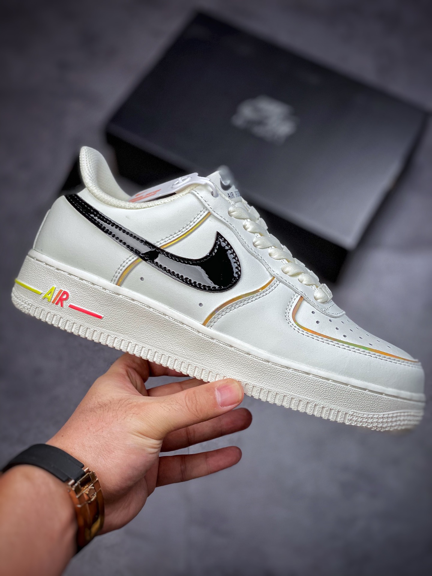 240 Nike Air Force 1 Low 07 米白黑炫彩 ZX9856-599