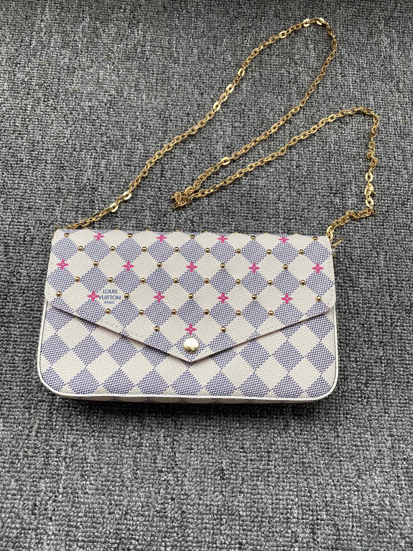 Front view of a leather chain wallet