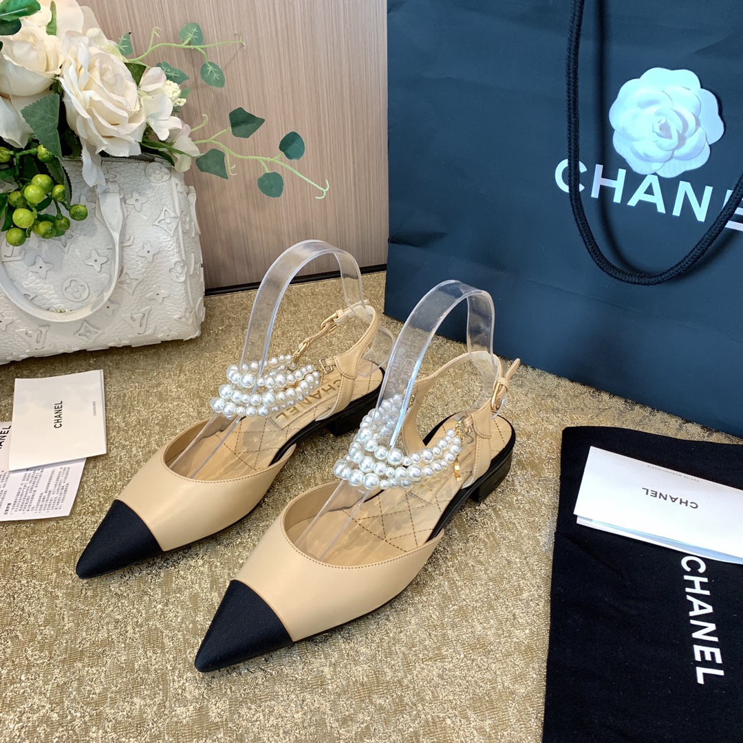 CHANEL香奈儿 小香绝美 珍珠仙女平底凉鞋